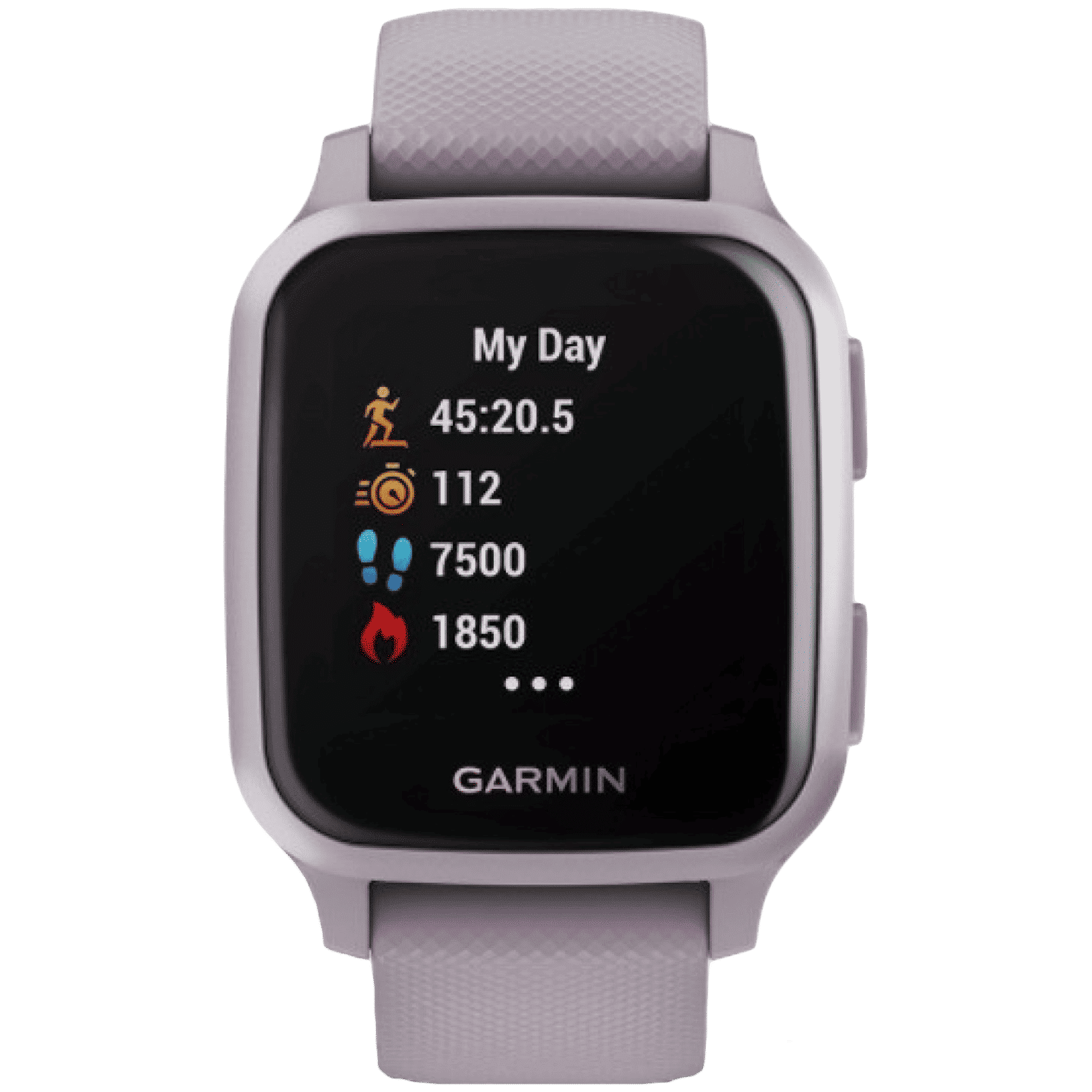 GARMIN Venu Sq Smartwatch with Activity Tracker (33.1mm with MIP Display, Water Resistant, Metallic Orchid Strap)_1