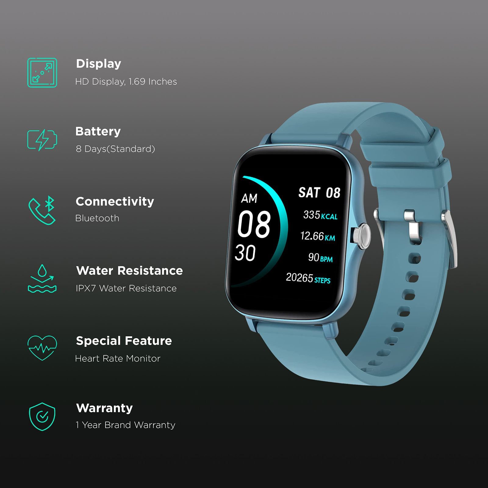FIRE-BOLTT Beast Smartwatch with Fitness & Health Tracking (42.9mm HD Display, IP67 Water Resistant, Blue) FIRE-BOLTT Beast Smartwatch with Fitness & Health Tracking (42.9mm HD Display, IP67 Water Resistant, Blue)_2