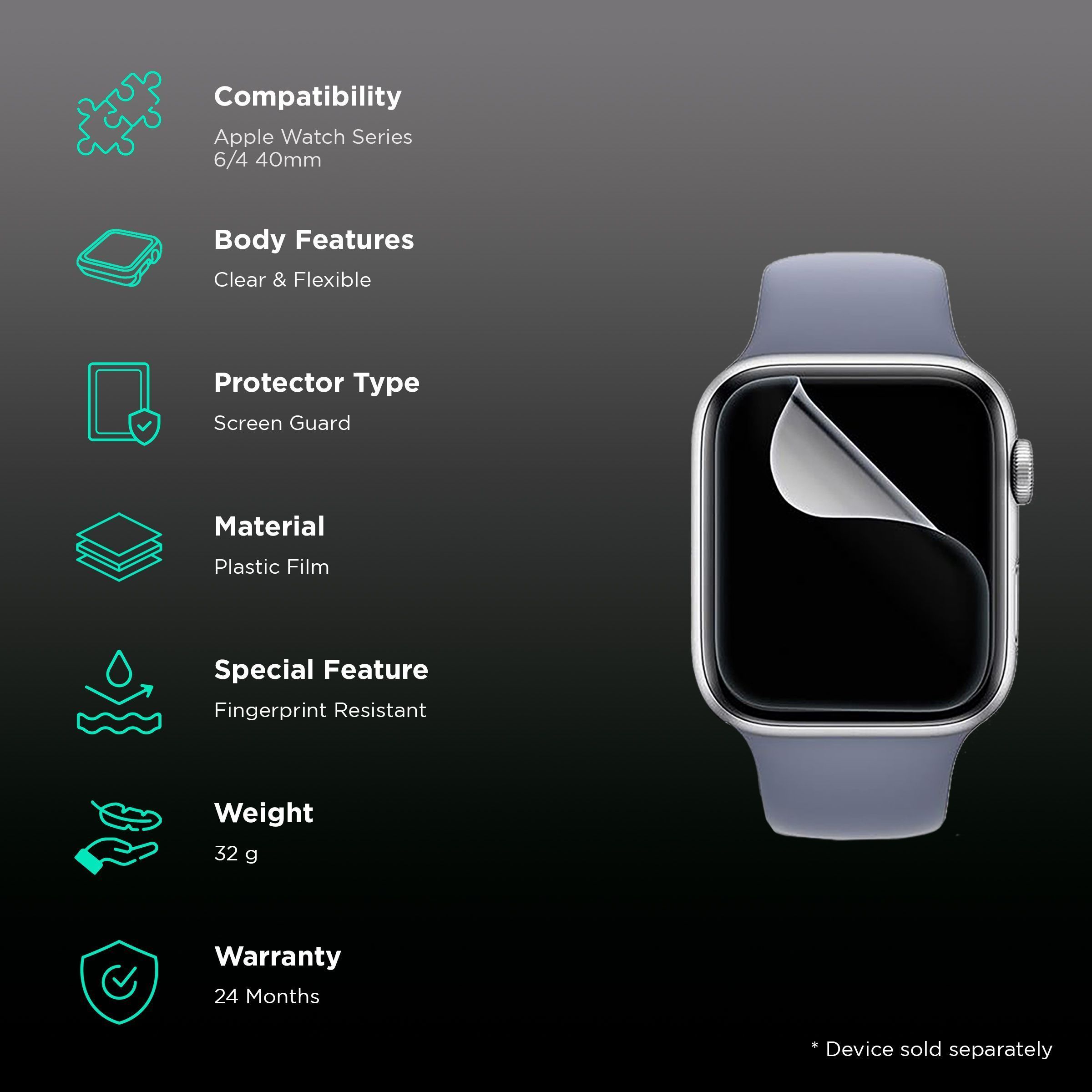 spigen Neo Flex Screen Guard for Apple Watch Series 6 & 4 (40mm) (Scratch Resistant, Transparent) spigen Neo Flex Screen Guard for Apple Watch Series 6 & 4 (40mm) (Scratch Resistant, Transparent)_2