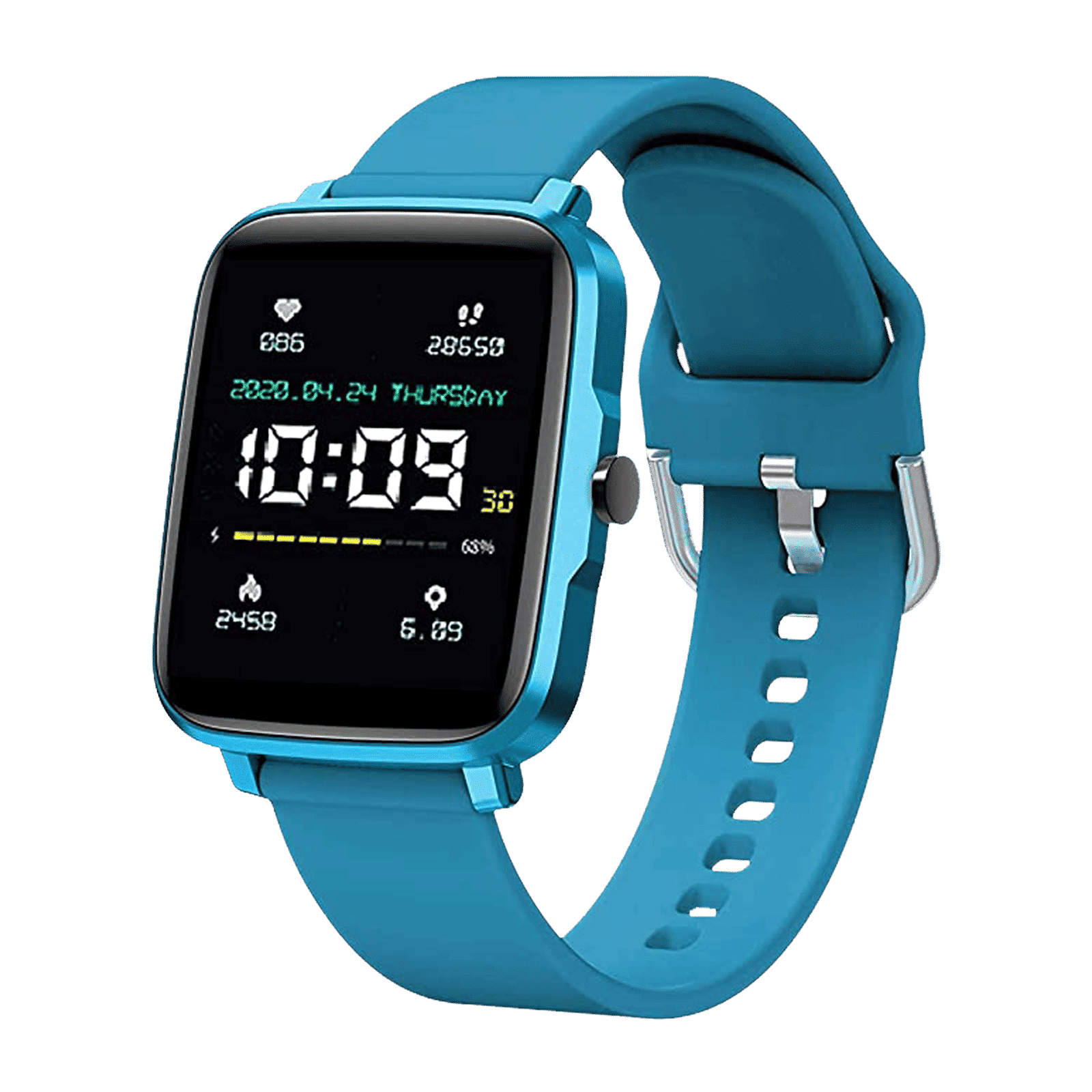 STYX Neo Smartwatch with Health Monitoring (39.4mm IPS Color Display, IP68 Water Resistant, Electric Blue Strap)_4