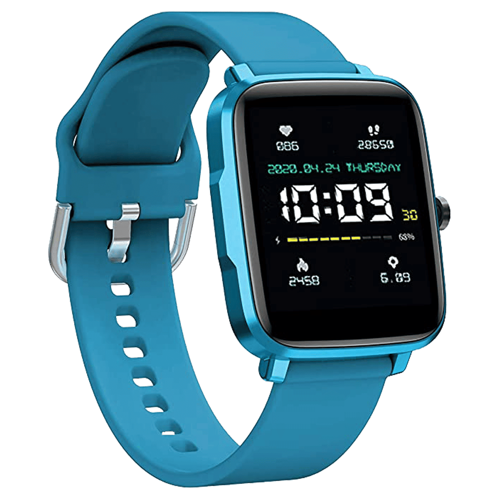 STYX Neo Smartwatch with Health Monitoring (39.4mm IPS Color Display, IP68 Water Resistant, Electric Blue Strap)_5
