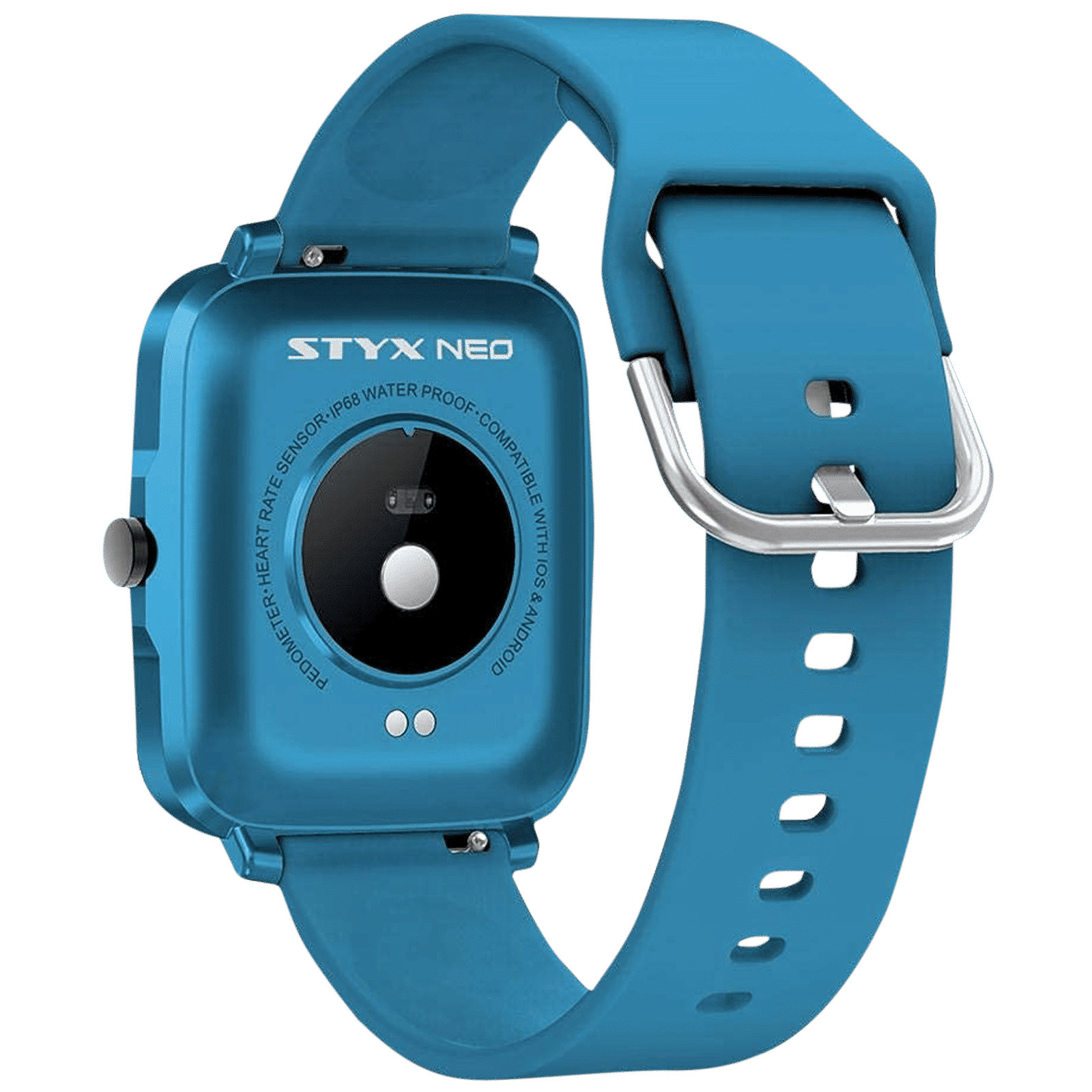 STYX Neo Smartwatch with Health Monitoring (39.4mm IPS Color Display, IP68 Water Resistant, Electric Blue Strap)_6
