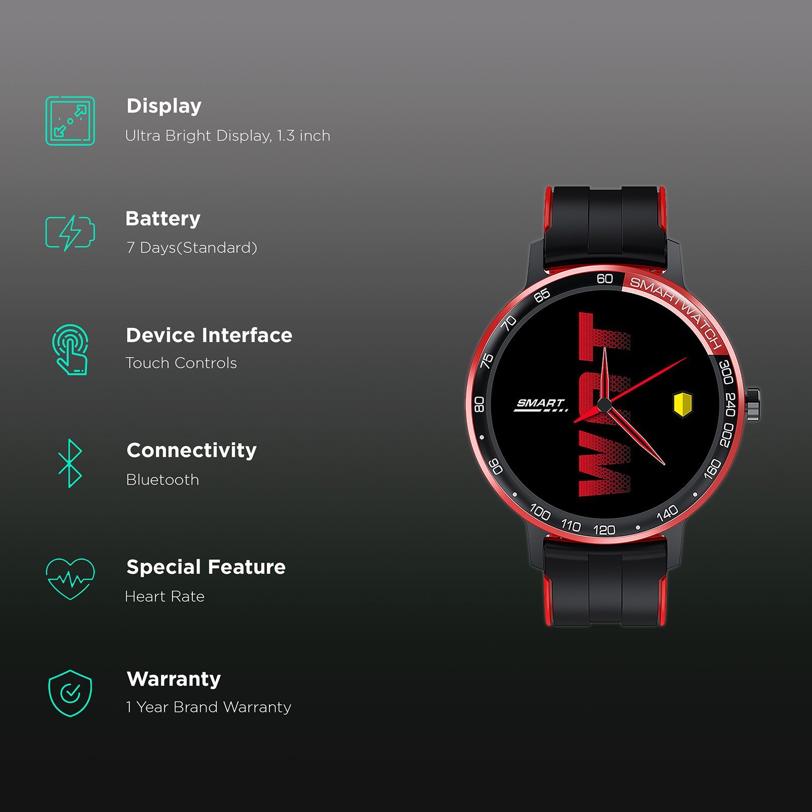 in base Urban Play Smartwatch with Bluetooth Calling (33.02mm IPS LCD Display, IP68 Water Resistant, Black Strap)_2