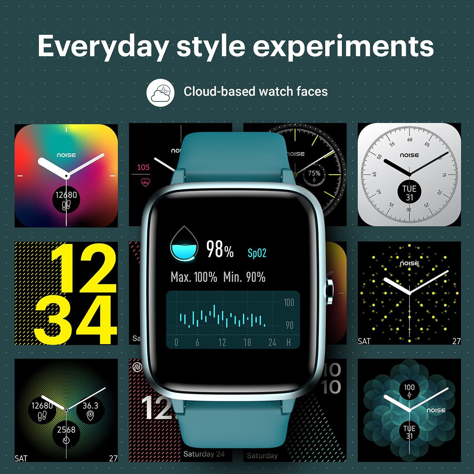 noise ColorFit Pro 2 Smartwatch with Activity Tracker (33mm LCD Display, IP68 Waterproof, Teal Green Strap)_14