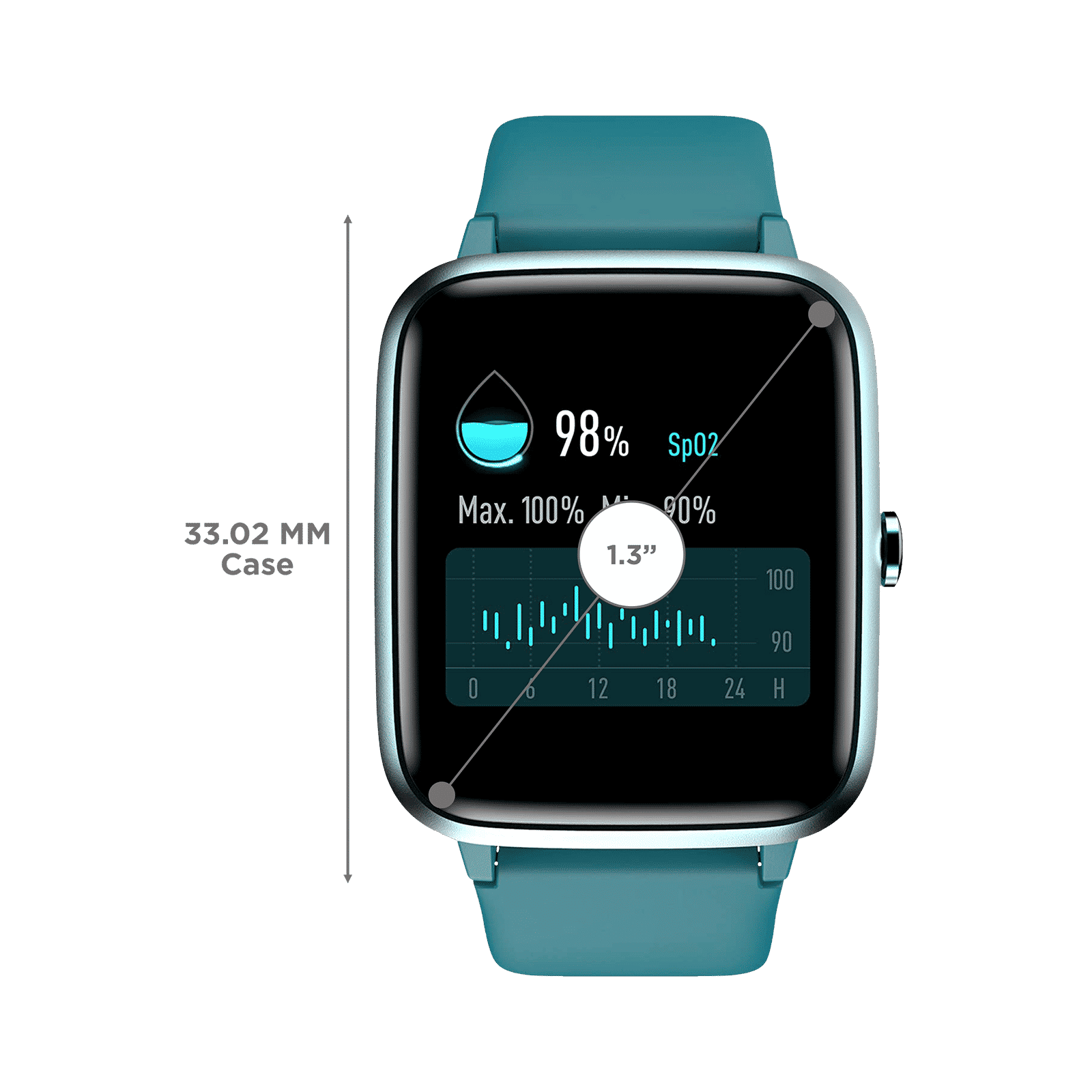 noise ColorFit Pro 2 Smartwatch with Activity Tracker (33mm LCD Display, IP68 Waterproof, Teal Green Strap)_3