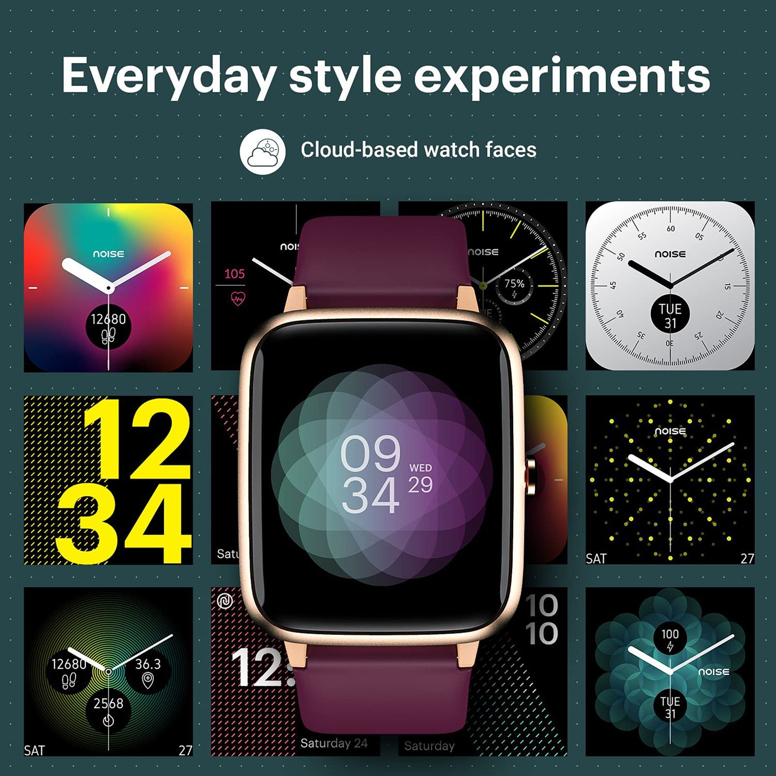 noise ColorFit Pro 2 Oxy Smartwatch with Activity Tracker (33.02mm LCD Display, IP68 Waterproof, Deep Wine Strap)_8