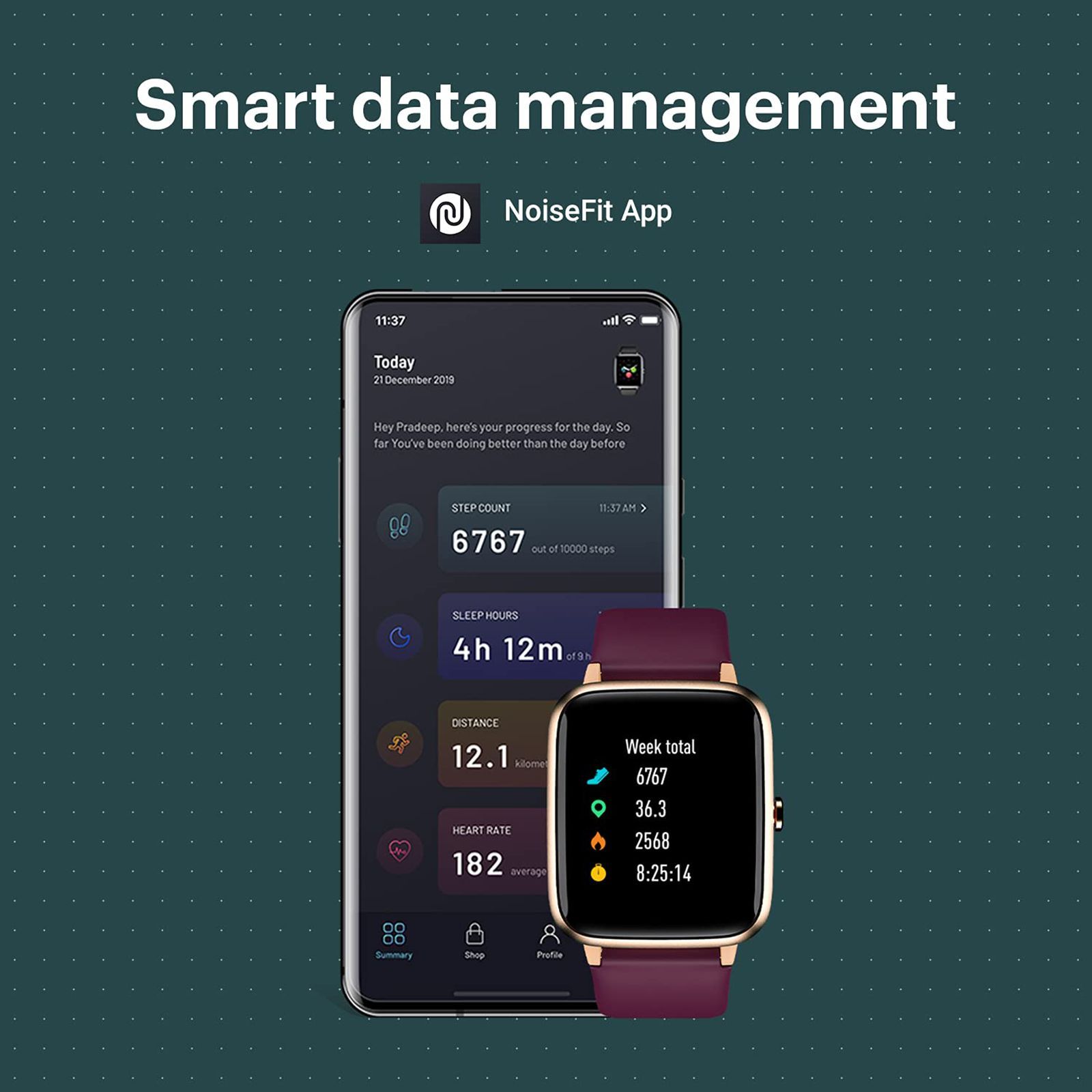 noise ColorFit Pro 2 Oxy Smartwatch with Activity Tracker (33.02mm LCD Display, IP68 Waterproof, Deep Wine Strap)_10