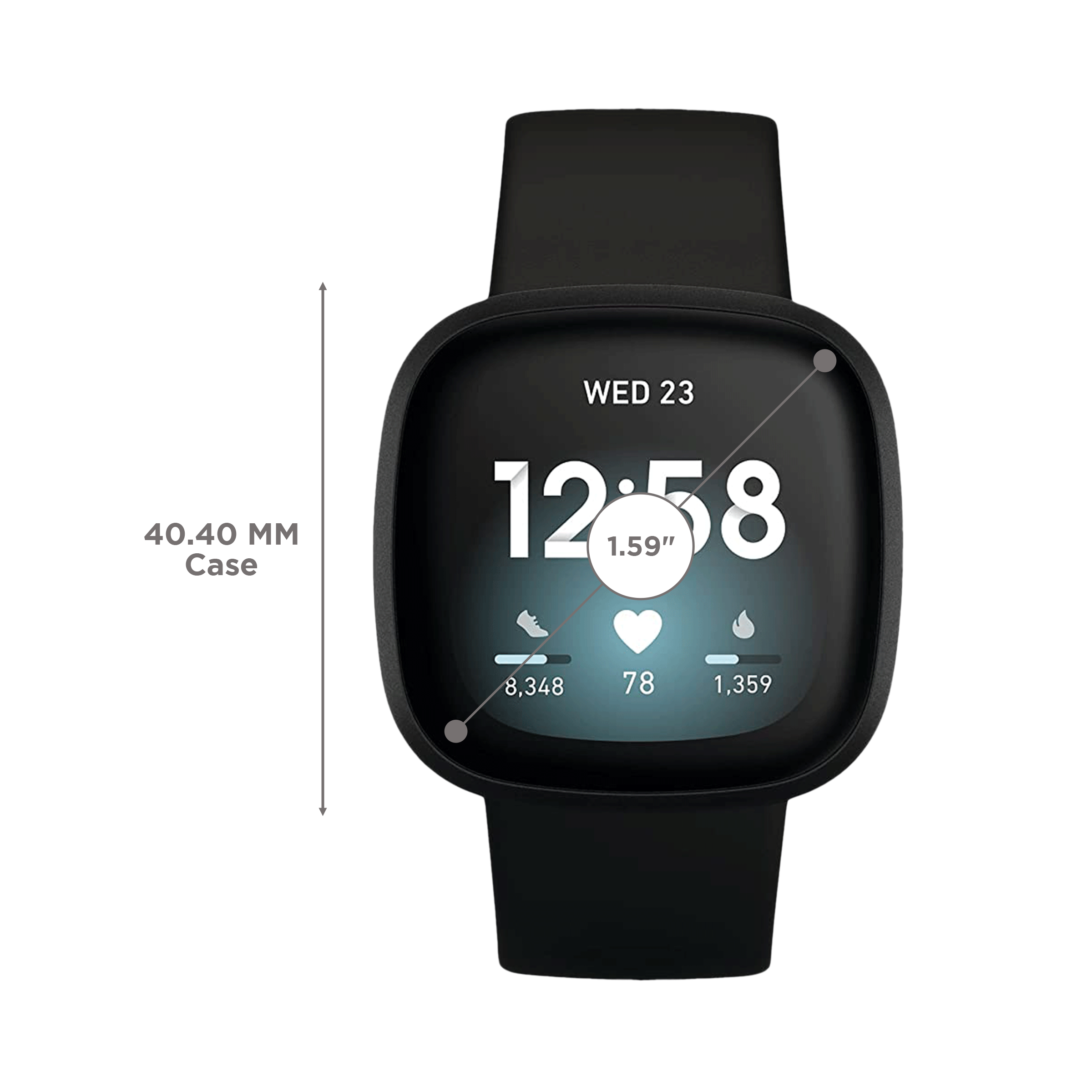 fitbit Versa 3 Smartwatch with Bluetooth Calling (40.4mm AMOLED Display, 50 Meter Water Resistant, Black Strap)_3