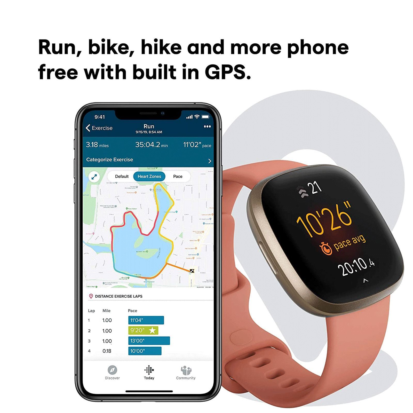 fitbit Versa 3 Smartwatch with Bluetooth Calling (40mm AMOLED Display, 50 Meter Water Resistant, Pink Clay Strap)_8