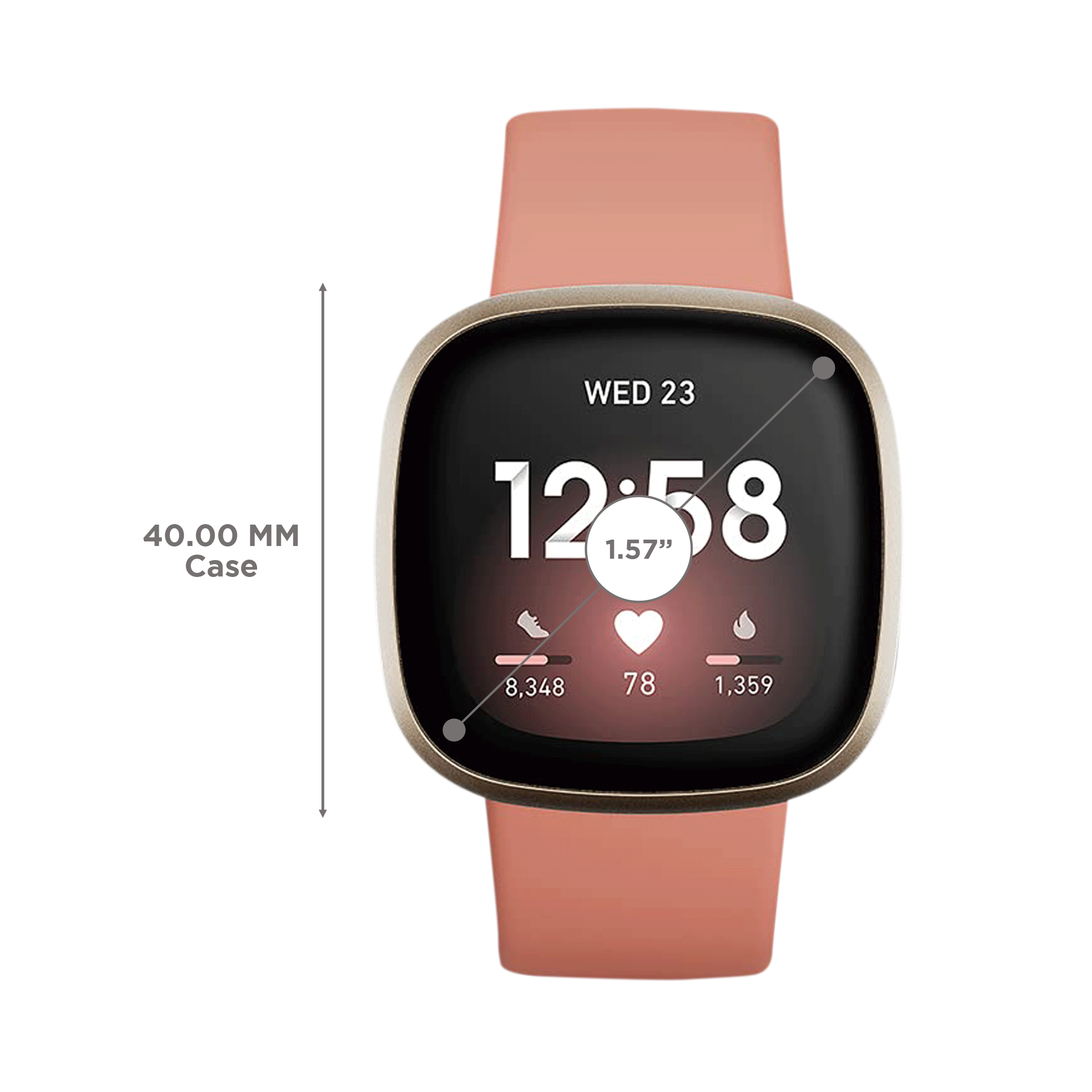 fitbit Versa 3 Smartwatch with Bluetooth Calling (40mm AMOLED Display, 50 Meter Water Resistant, Pink Clay Strap)_3