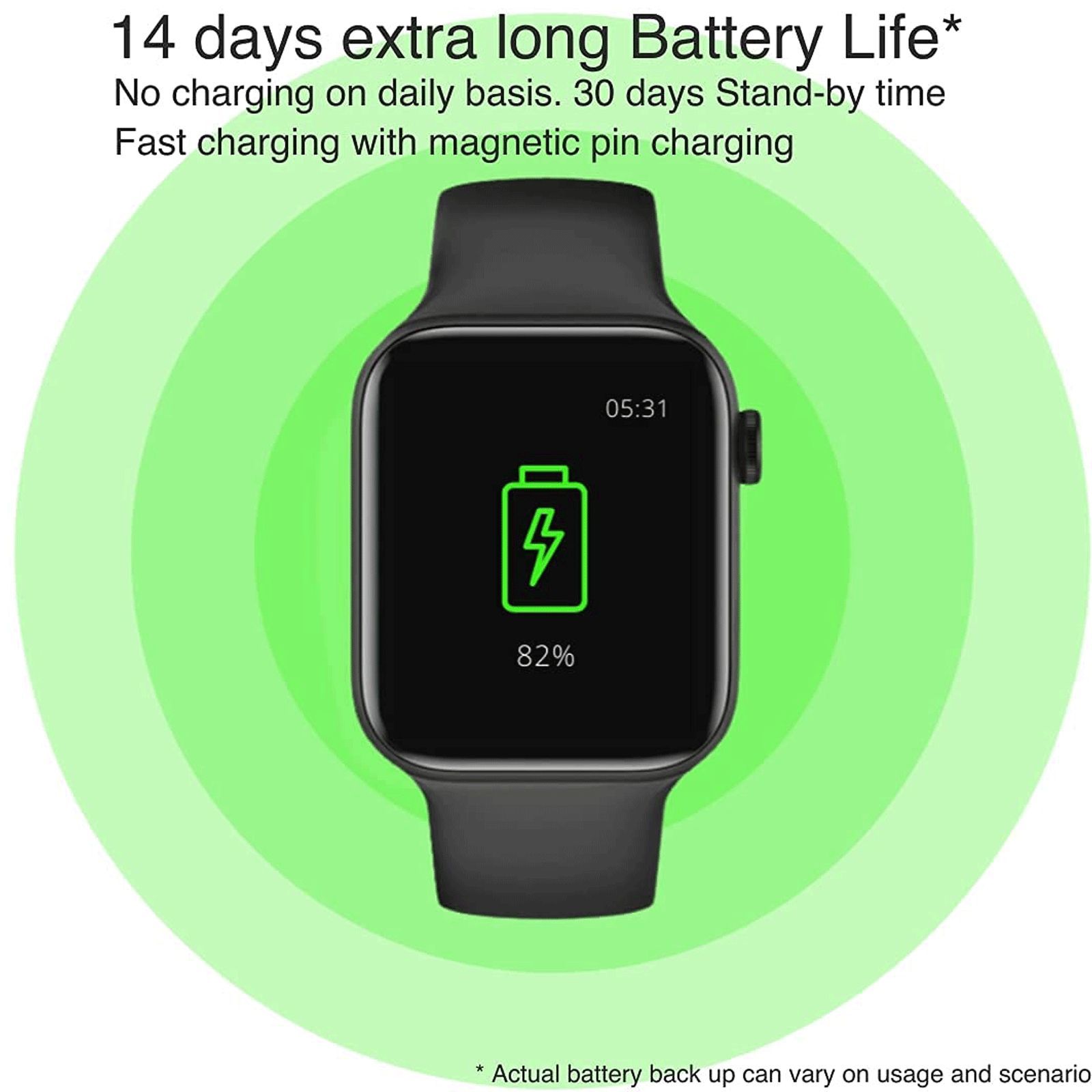 eOnz Elite Smartwatch with Activity Tracker (45mm AMOLED Display, IP68 Waterproof, Black Strap)_6