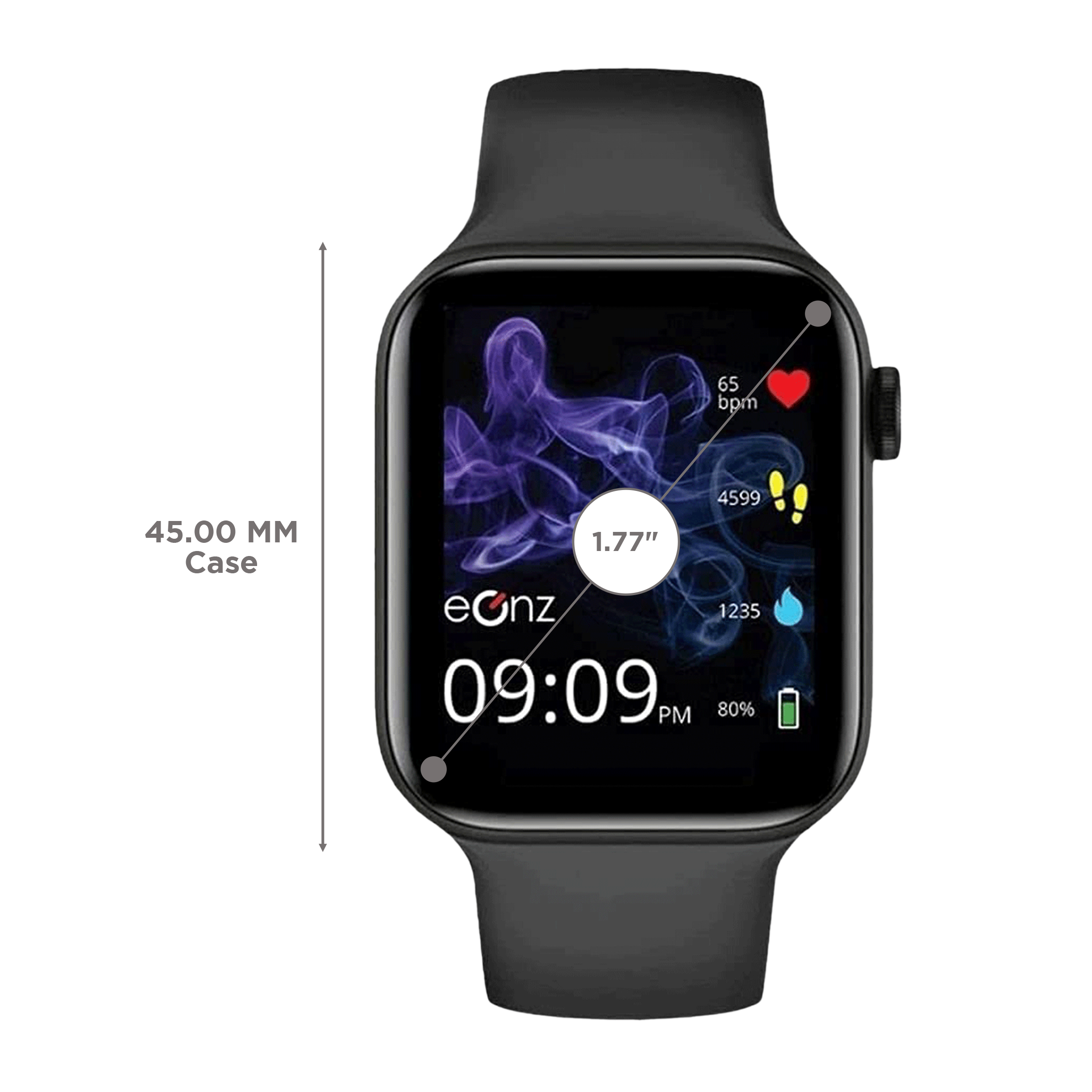 eOnz Elite Smartwatch with Activity Tracker (45mm AMOLED Display, IP68 Waterproof, Black Strap)_3