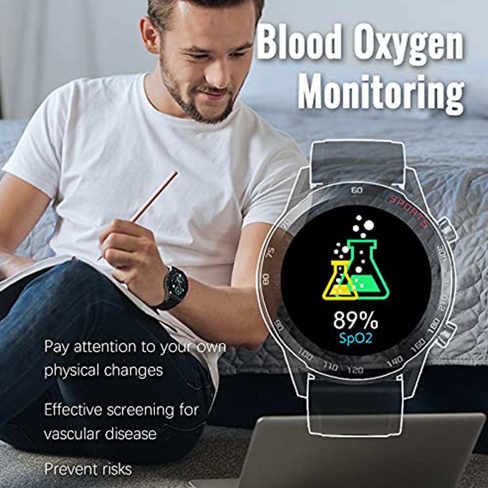 eOnz North Edge Smartwatch with Health Monitoring (33.02mm Display, IP67 Waterproof, Black Strap)_6