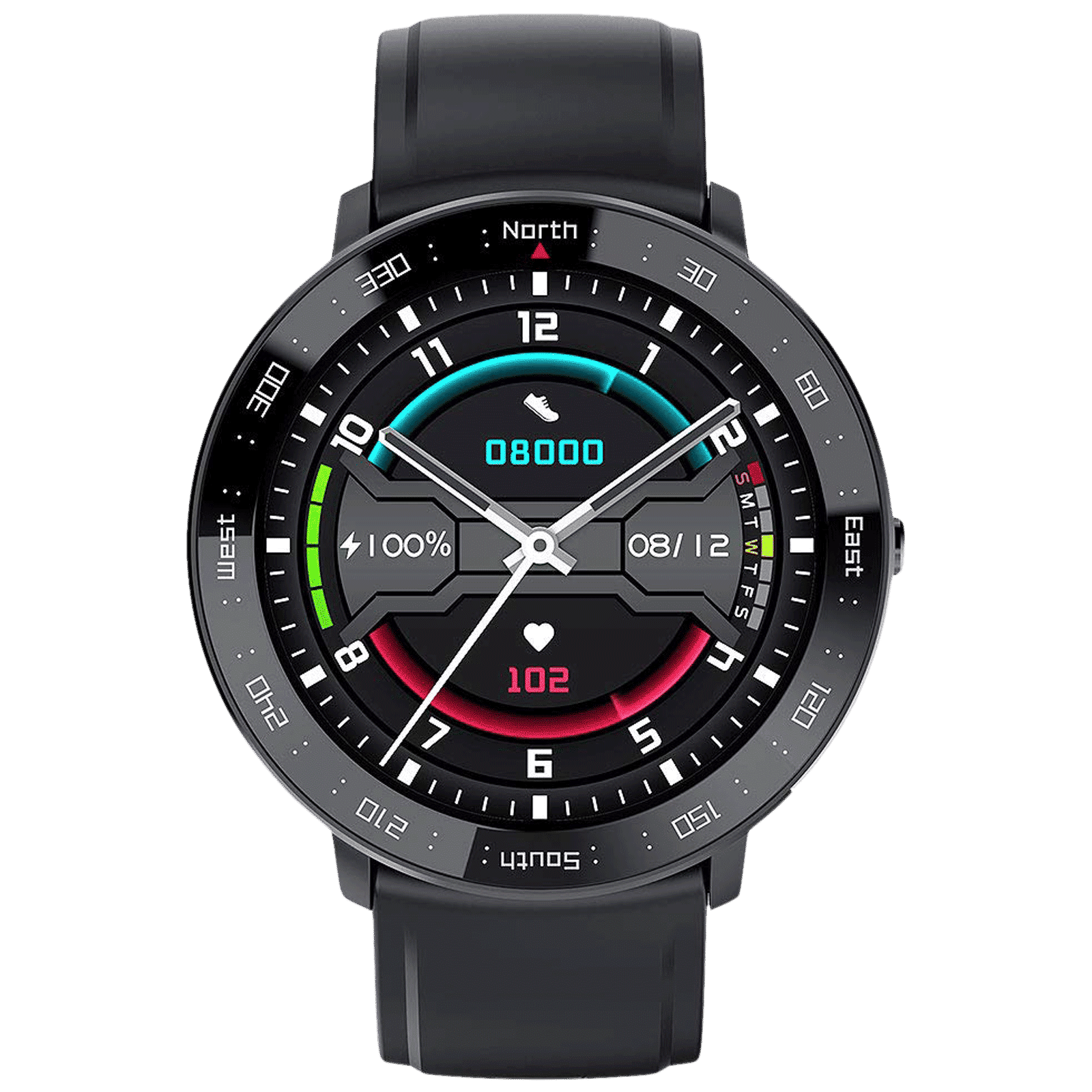 eOnz North Edge Keep NL03 Smartwatch with Camera Control (32.5mm HD IPS Display, IP67 Water Resistant, Black Strap)_1