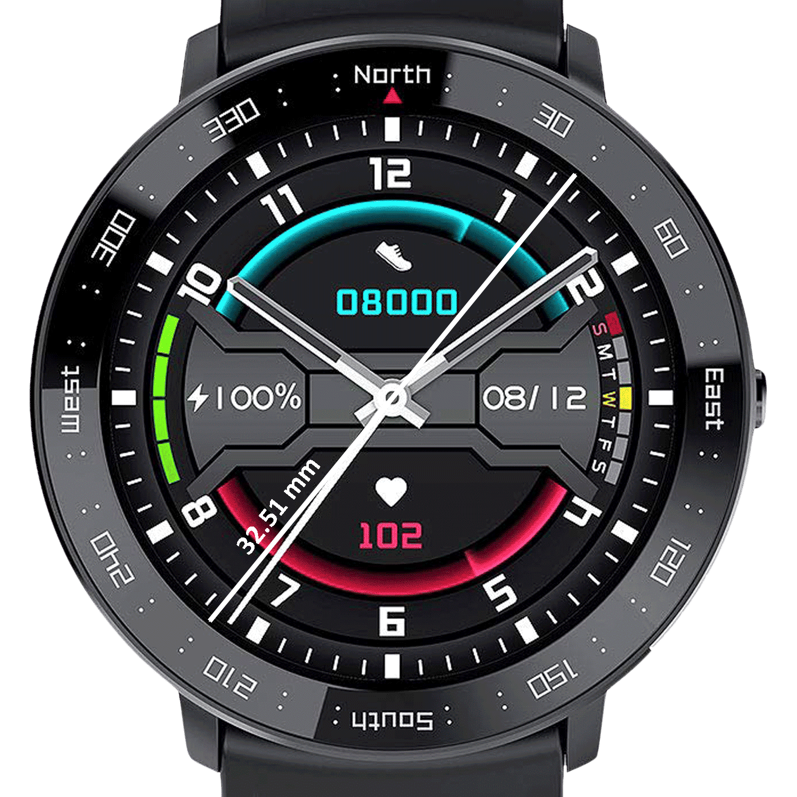 eOnz North Edge Keep NL03 Smartwatch with Camera Control (32.5mm HD IPS Display, IP67 Water Resistant, Black Strap)_10