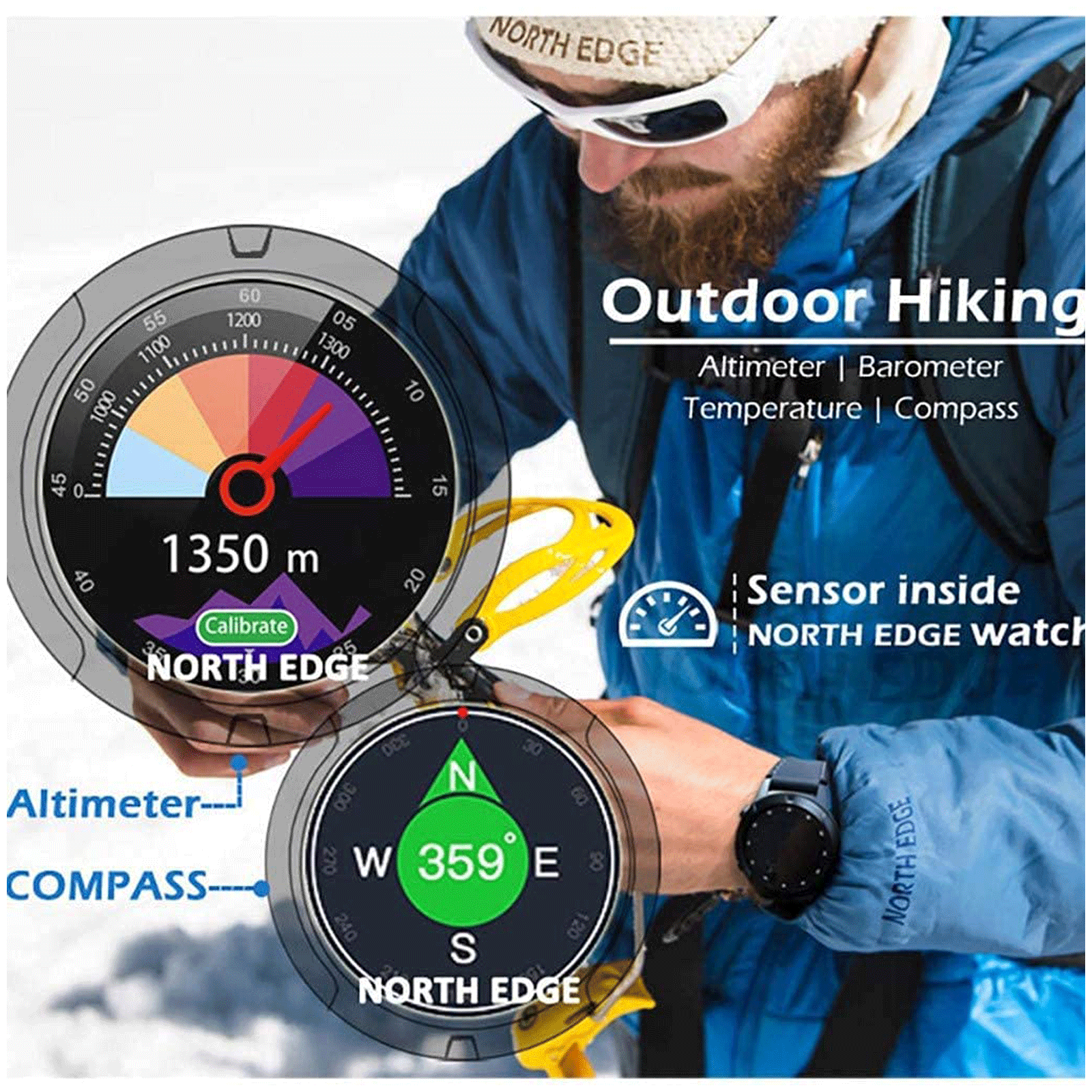 eOnz North Edge X-Trek 3 Smartwatch with Activity Tracker (33.02mm IPS Display, IP67 Waterproof, Black Strap)_6