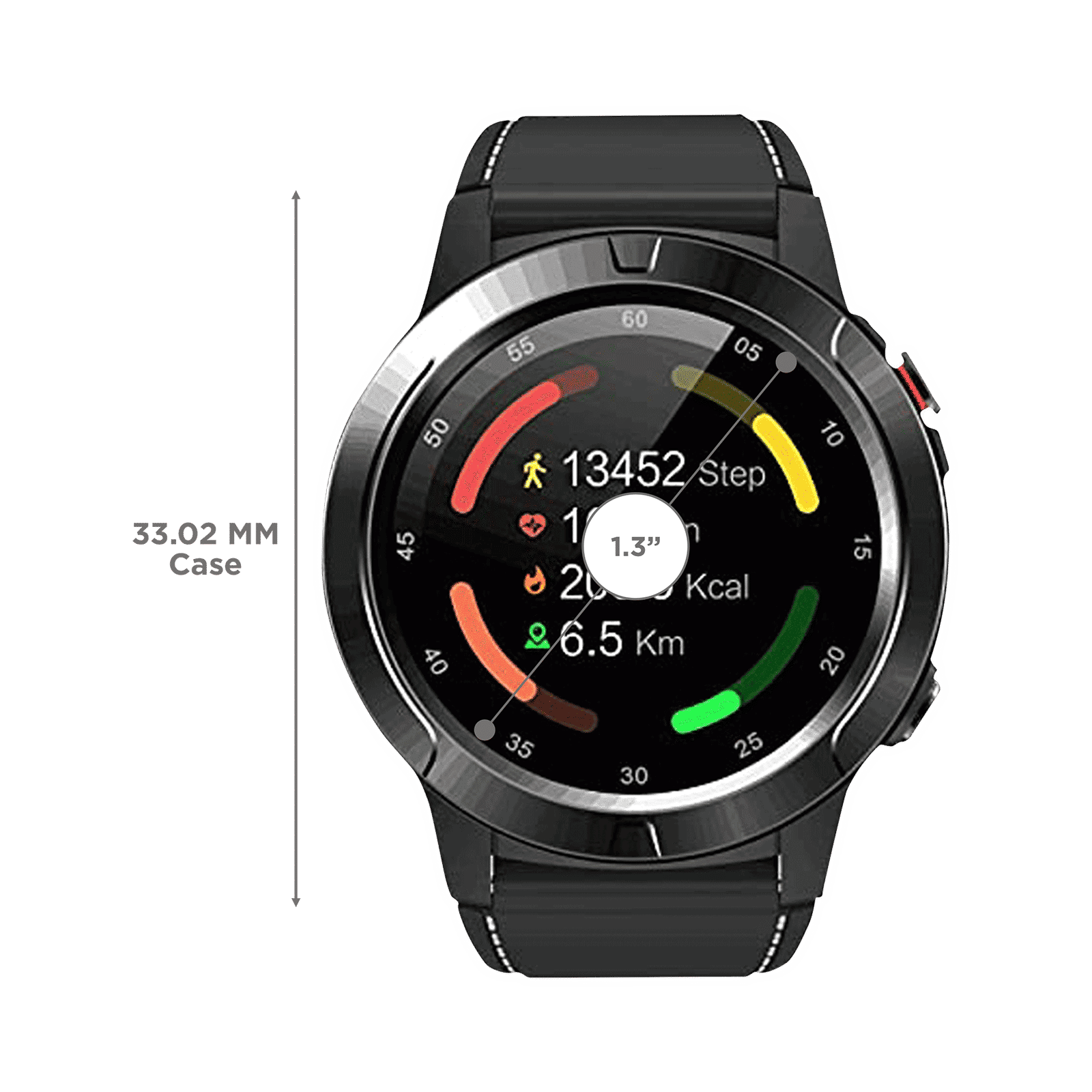 eOnz North Edge X-Trek 3 Smartwatch with Activity Tracker (33.02mm IPS Display, IP67 Waterproof, Black Strap)_3
