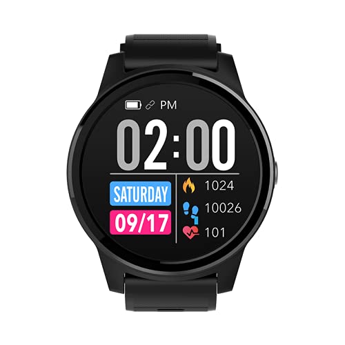 eOnz North Edge Keep Smartwatch with Health Monitoring (42mm, IP68 Water Resistant, Black Strap)_1