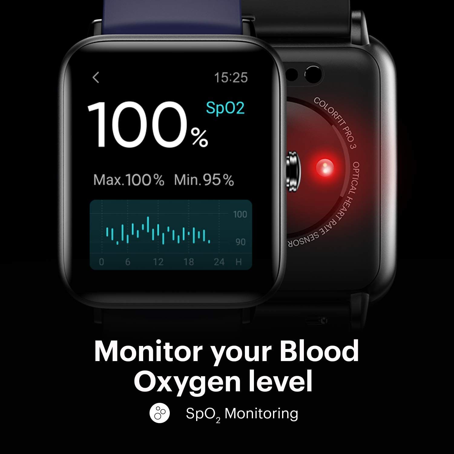 eOnz North Edge Keep Smartwatch with Health Monitoring (42mm, IP68 Water Resistant, Black Strap)_4