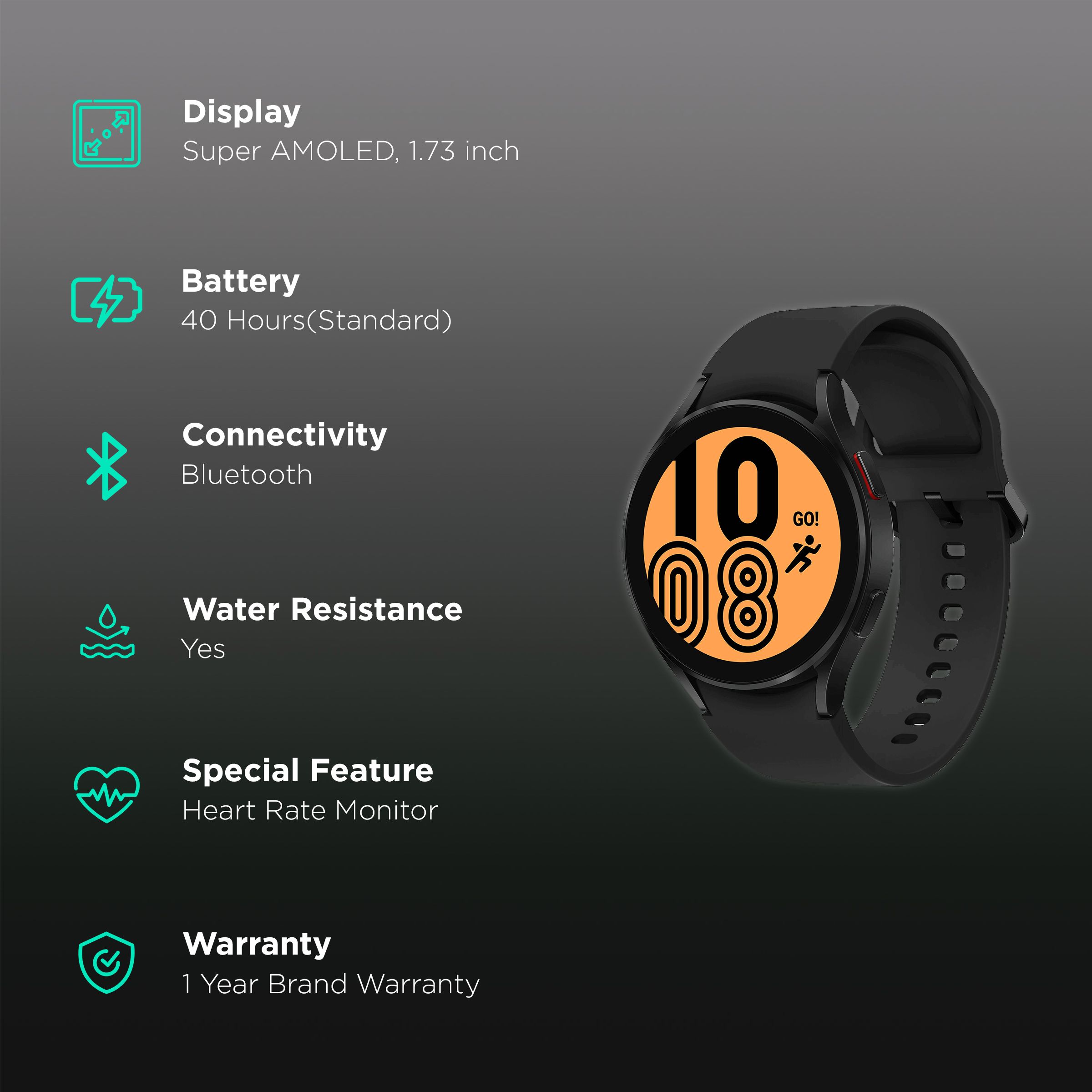 SAMSUNG Galaxy Watch4 GPS+Wi-Fi+4G SIM+Bluetooth Wear OS Smartwatch (44mm Super AMOLED Display, Water Resistant, Black Strap) SAMSUNG Galaxy Watch4 GPS+Wi-Fi+4G SIM+Bluetooth Wear OS Smartwatch (44mm Super AMOLED Display, Water Resistant, Black Strap)_2