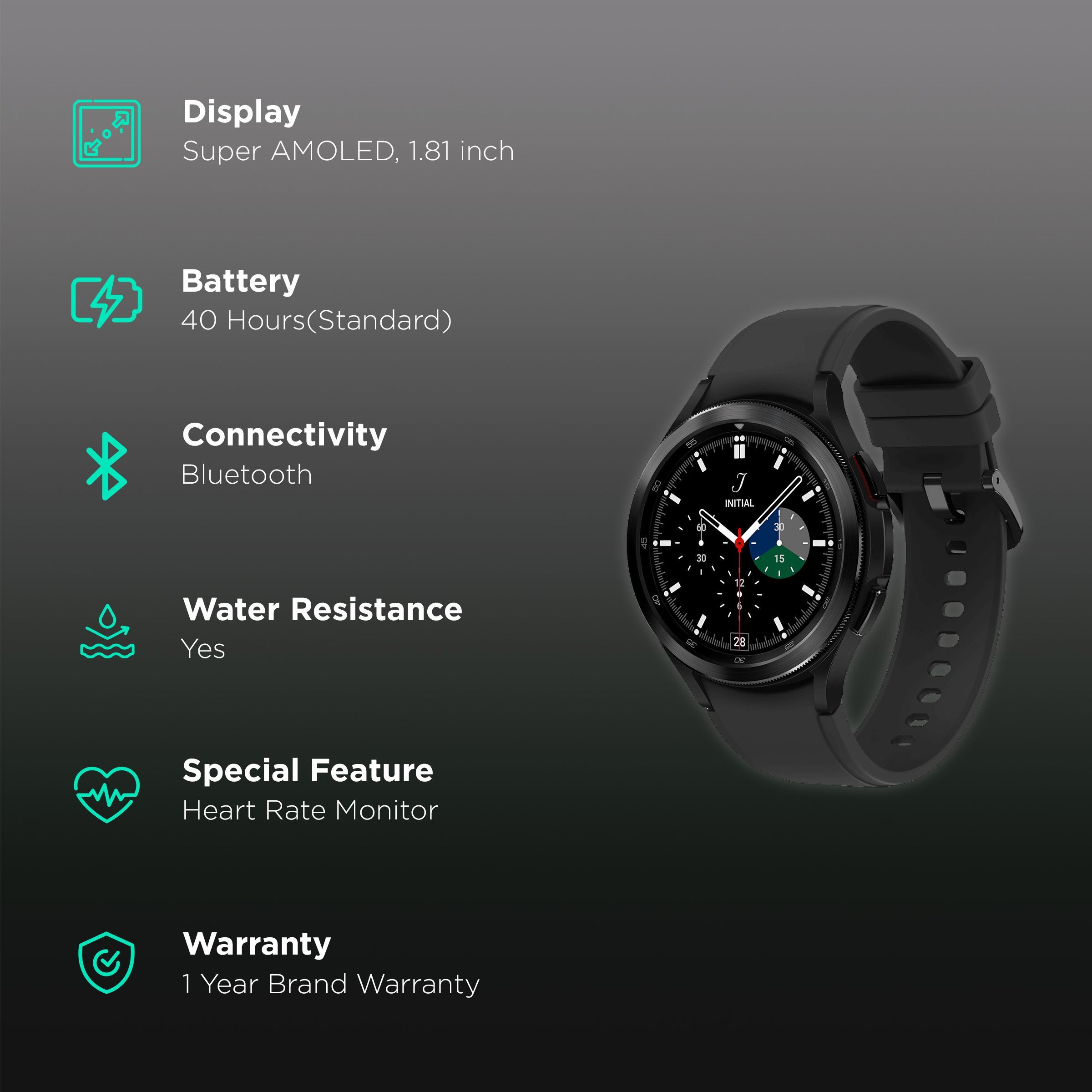 SAMSUNG Galaxy Watch4 Classic GPS+Wi-Fi+4G SIM+Bluetooth Wear OS Smartwatch (46mm Super AMOLED Display, Sweat Resistant, Black Strap)_2