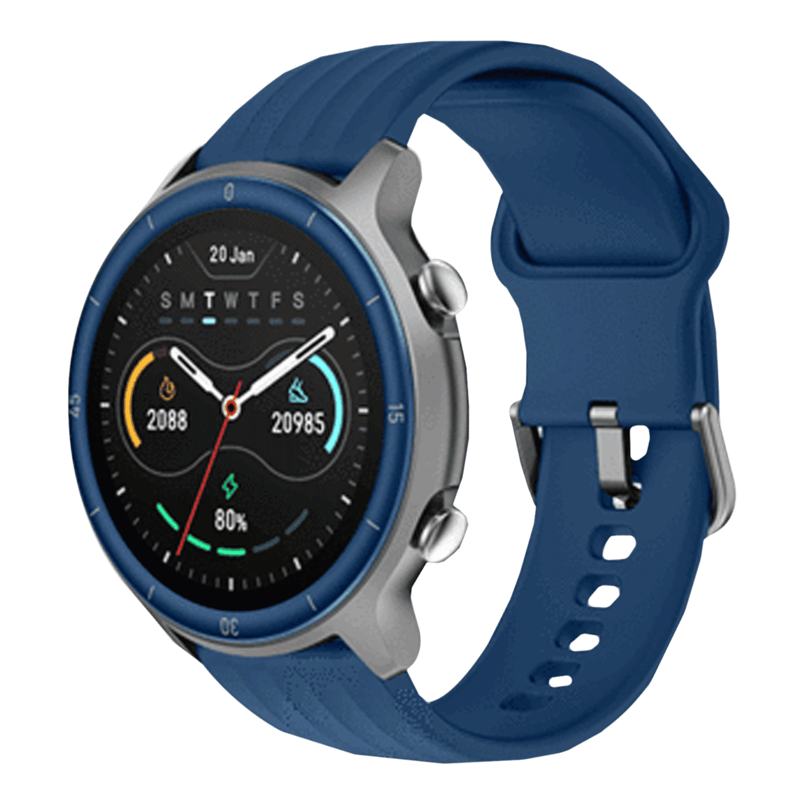 noise NoiseFit Agile Smart Watch with 14 Sports Modes (32.51mm Display, 5ATM Waterproof, Power Blue Strap)_3