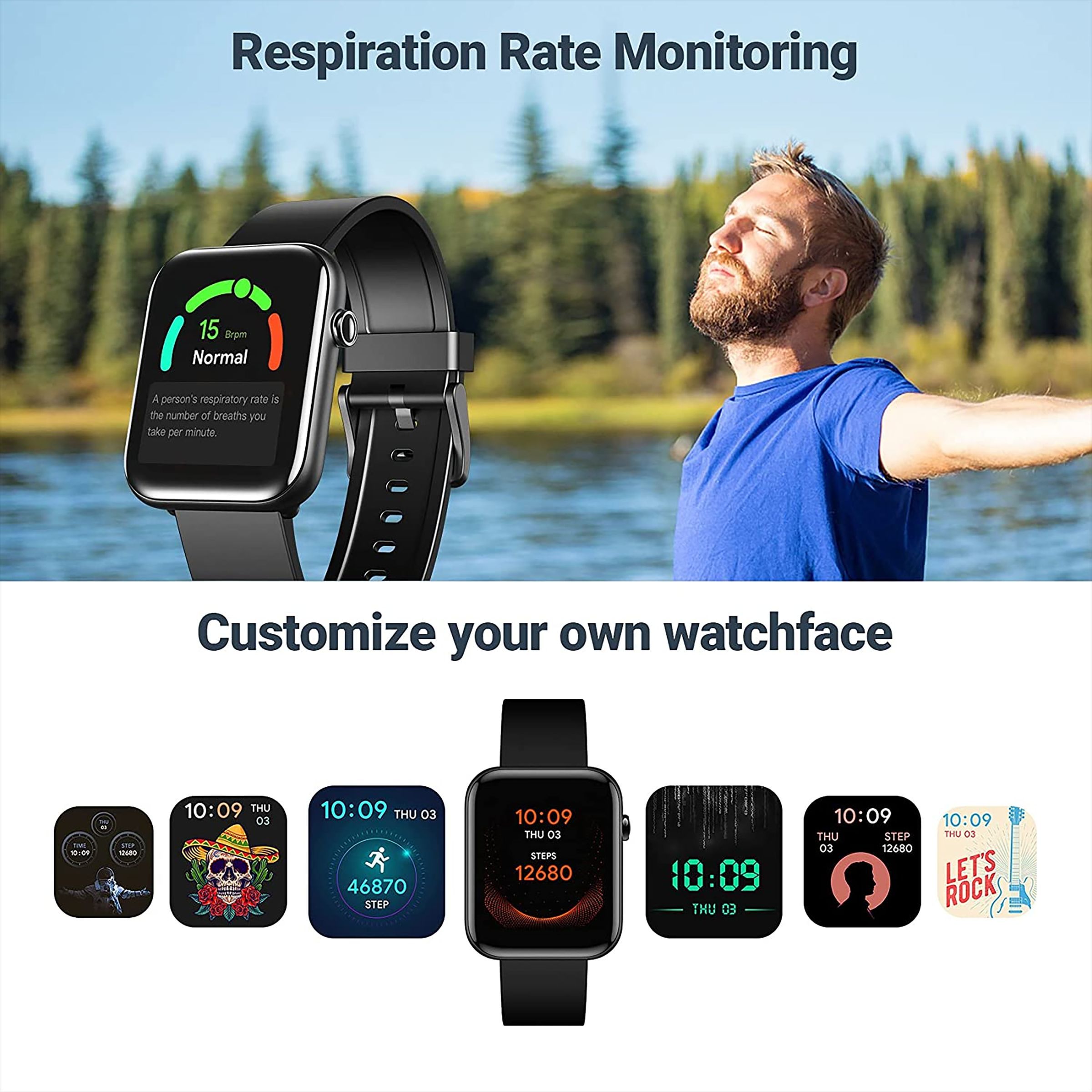 mobvoi TicWatch GTH Smartwatch with Activity Tracker (39.37mm IPS TFT Display, 5ATM Water Resistant, Black Strap)_7