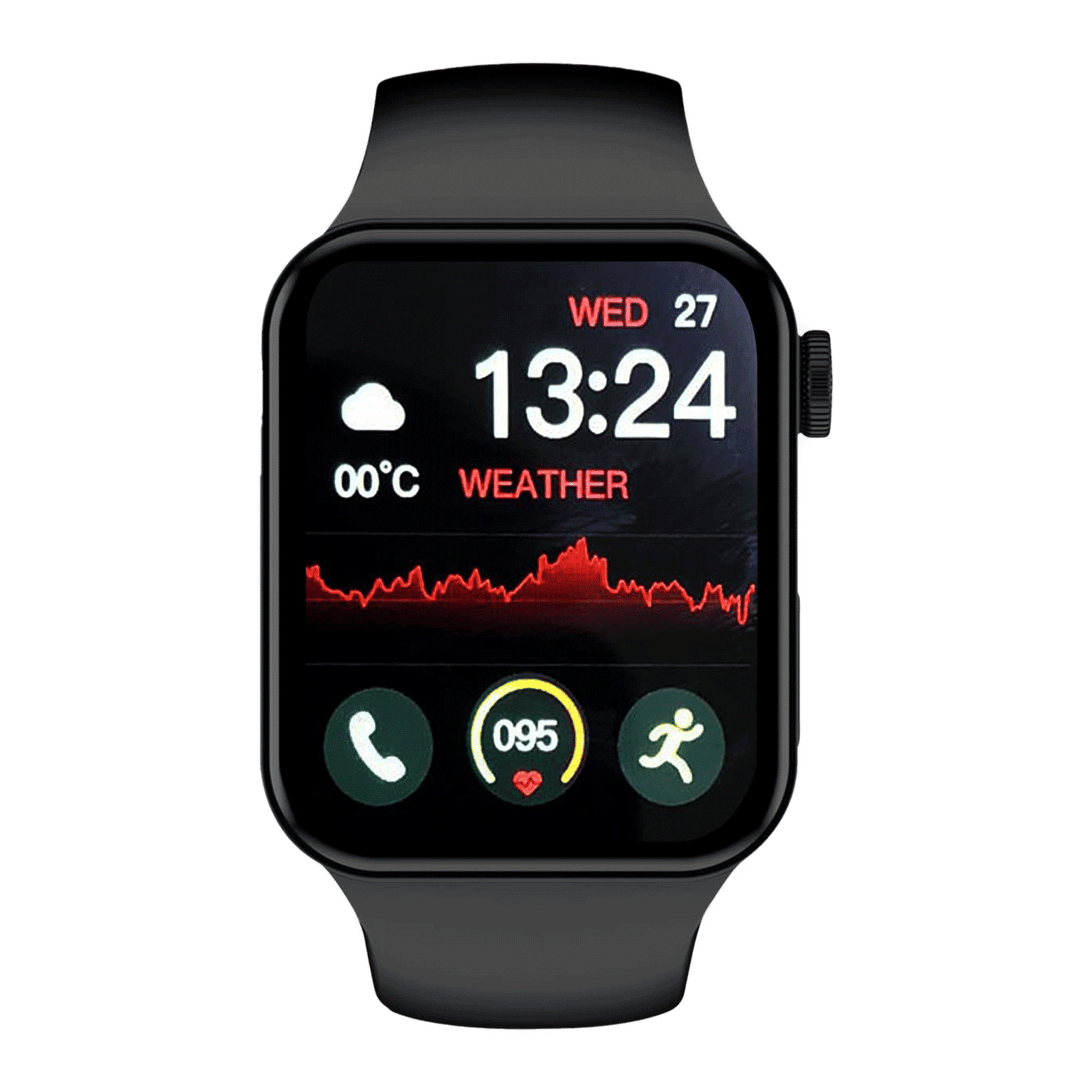 I KALL W1 Smartwatch with Bluetooth Calling (46mm IPS TFT Display, IP68 Water Resistant, Black Strap)_1