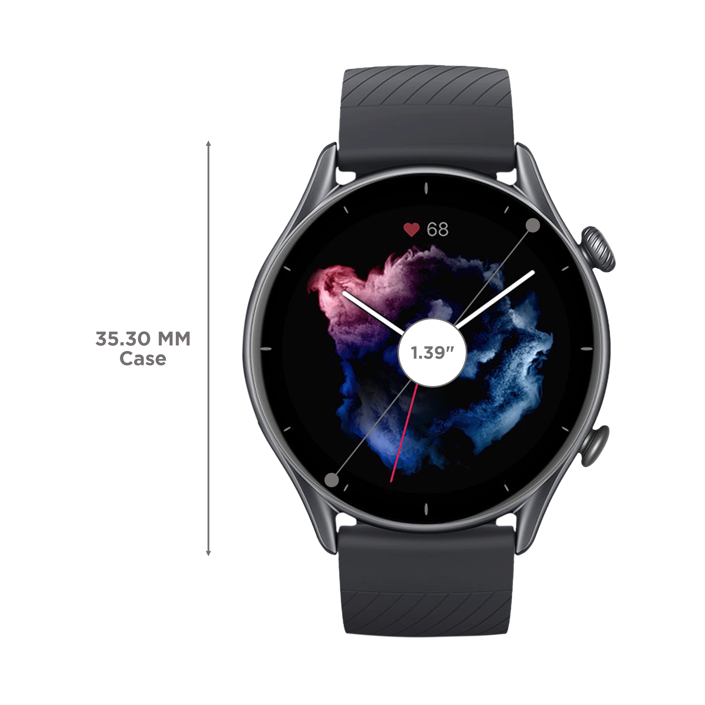 amazfit GTR 3 Smartwatch with Activity Tracker (35.3mm AMOLED Display, Water Resistant, Thunder Black Strap)_3