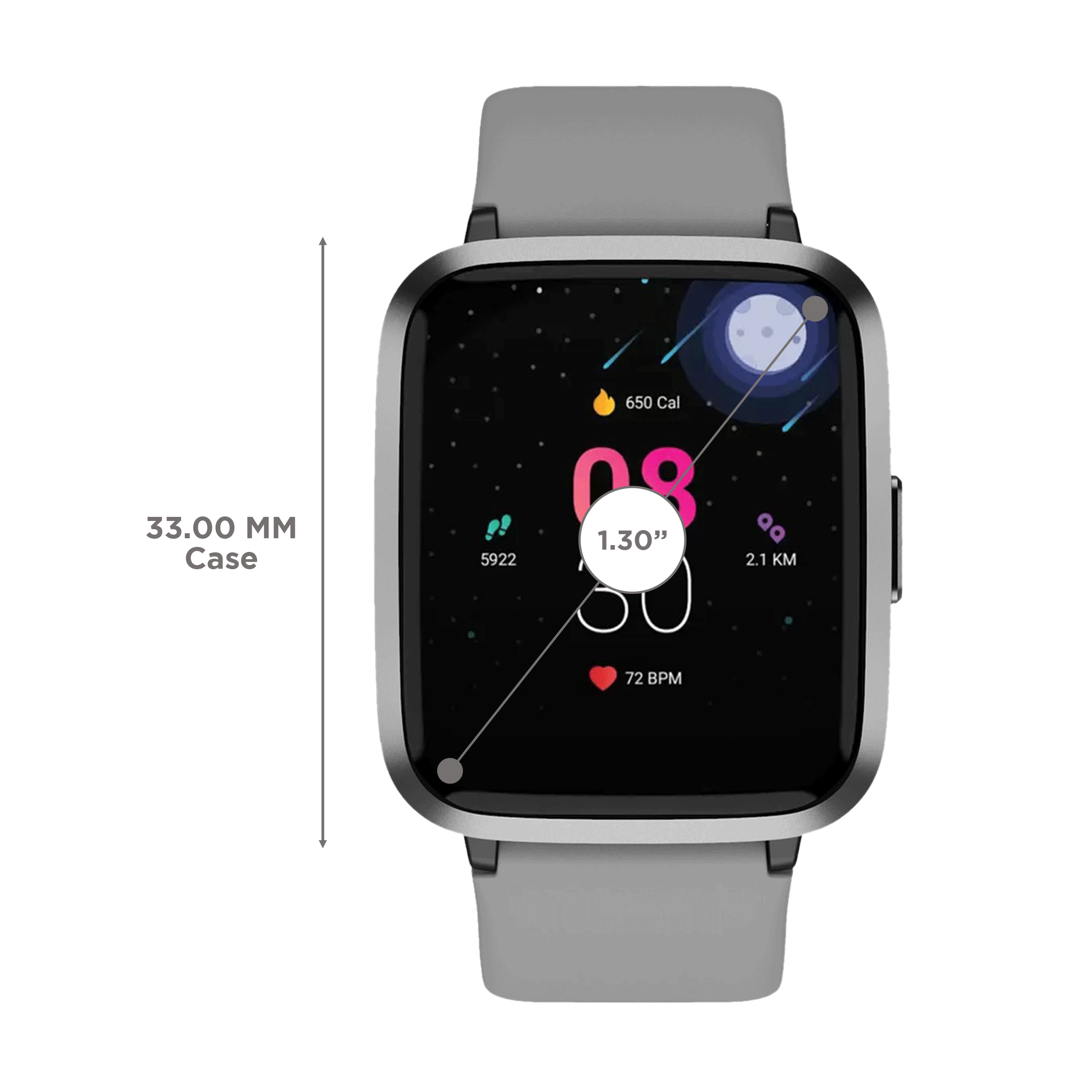 boAt Storm RTL Smartwatch with Activity Tracker (33mm 2.5D Curved Display, 5ATM Water Resistant, Cool Grey Strap)_3