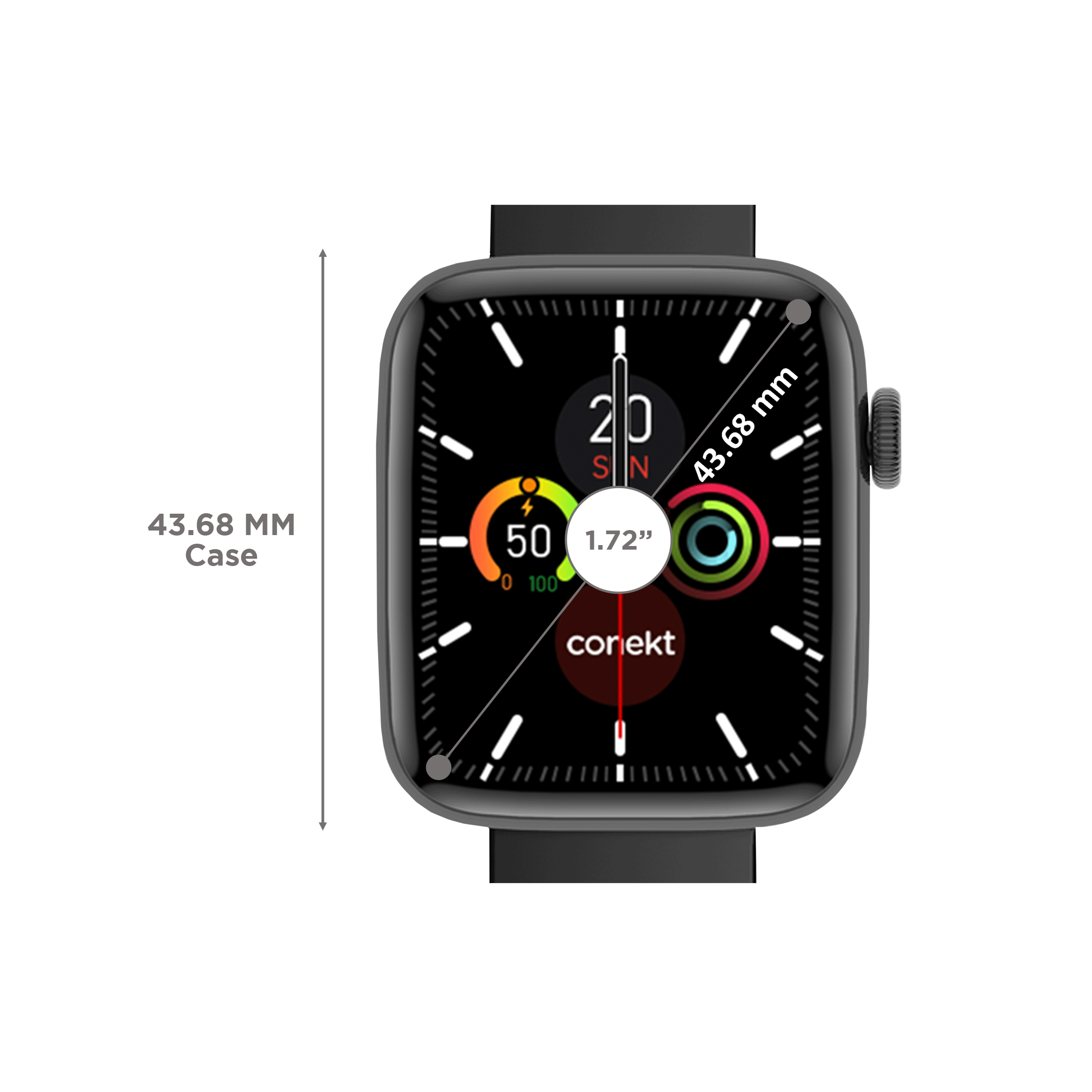 conekt SW1 Pro Smartwatch with Bluetooth Calling (43.68mm HD IPS Display, IP67 Waterproof, Black Strap)_3