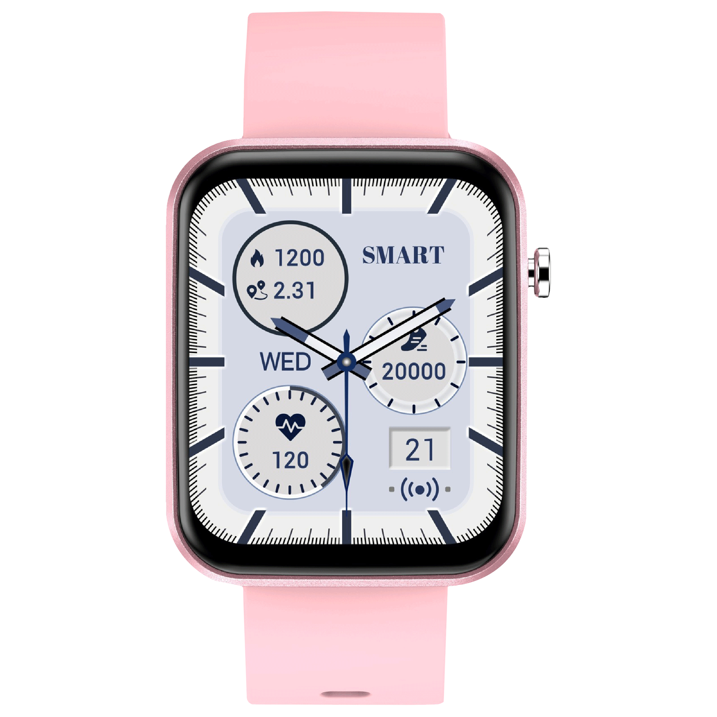 STYX NYX Smartwatch with Activity Tracker (43.1mm HD Display, IP67 Water Resistant, Blush Pink Strap)_1