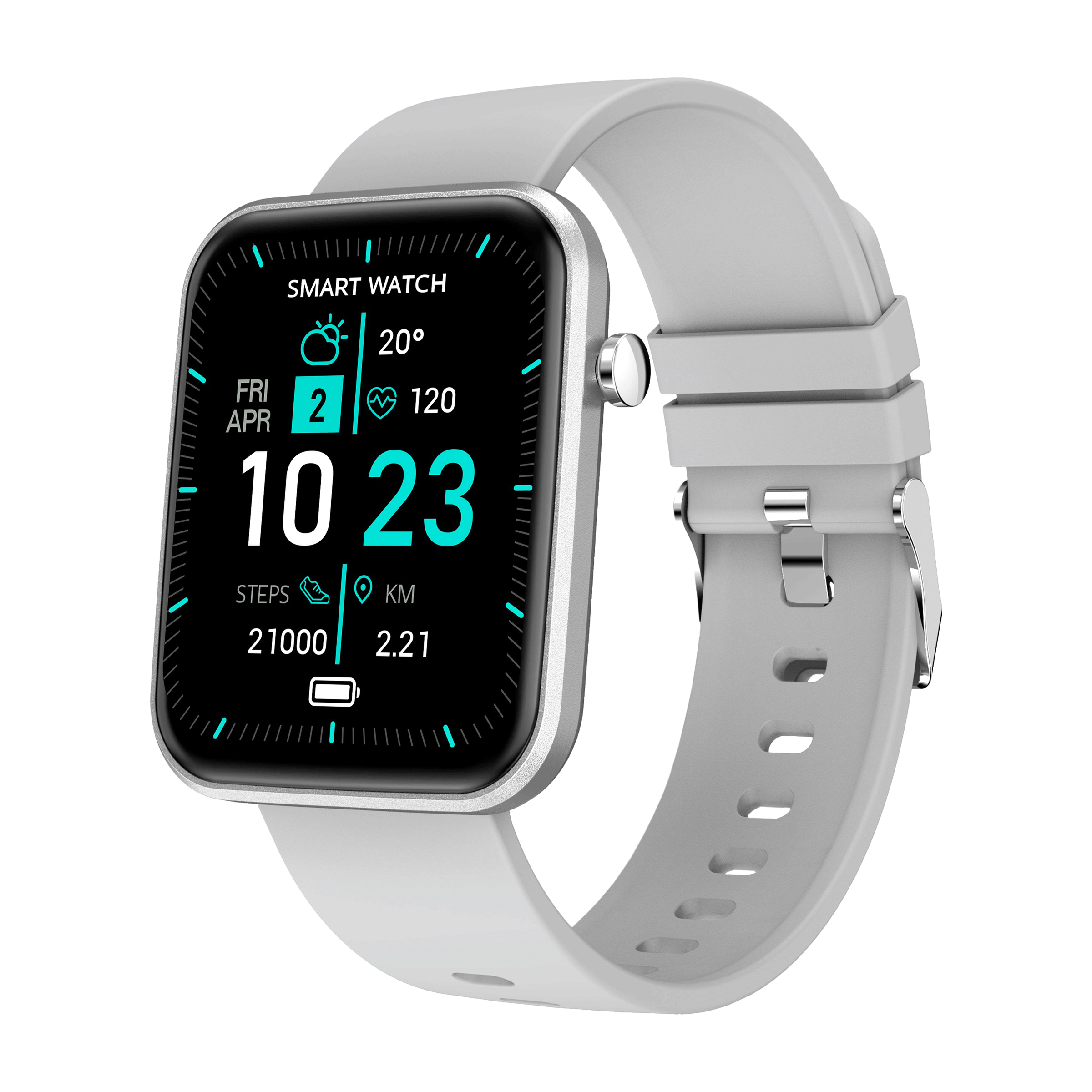 STYX NYX Smartwatch with Activity Tracker (43.1mm HD Display, IP67 Water Resistant, Cloud Grey Strap)_4