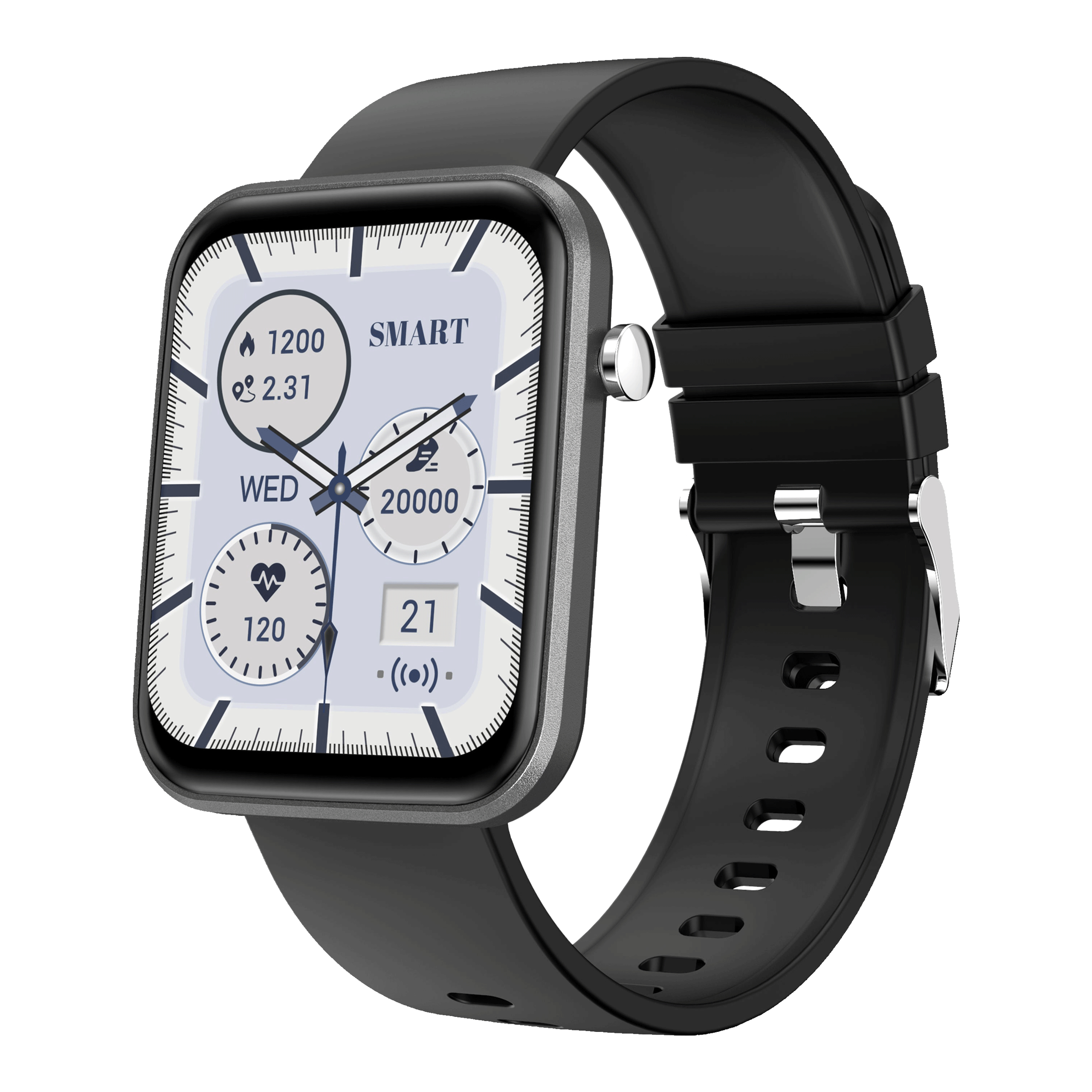 STYX NYX Smartwatch with Activity Tracker (43.1mm HD Display, IP67 Water Resistant, Midnight Black Strap)_4