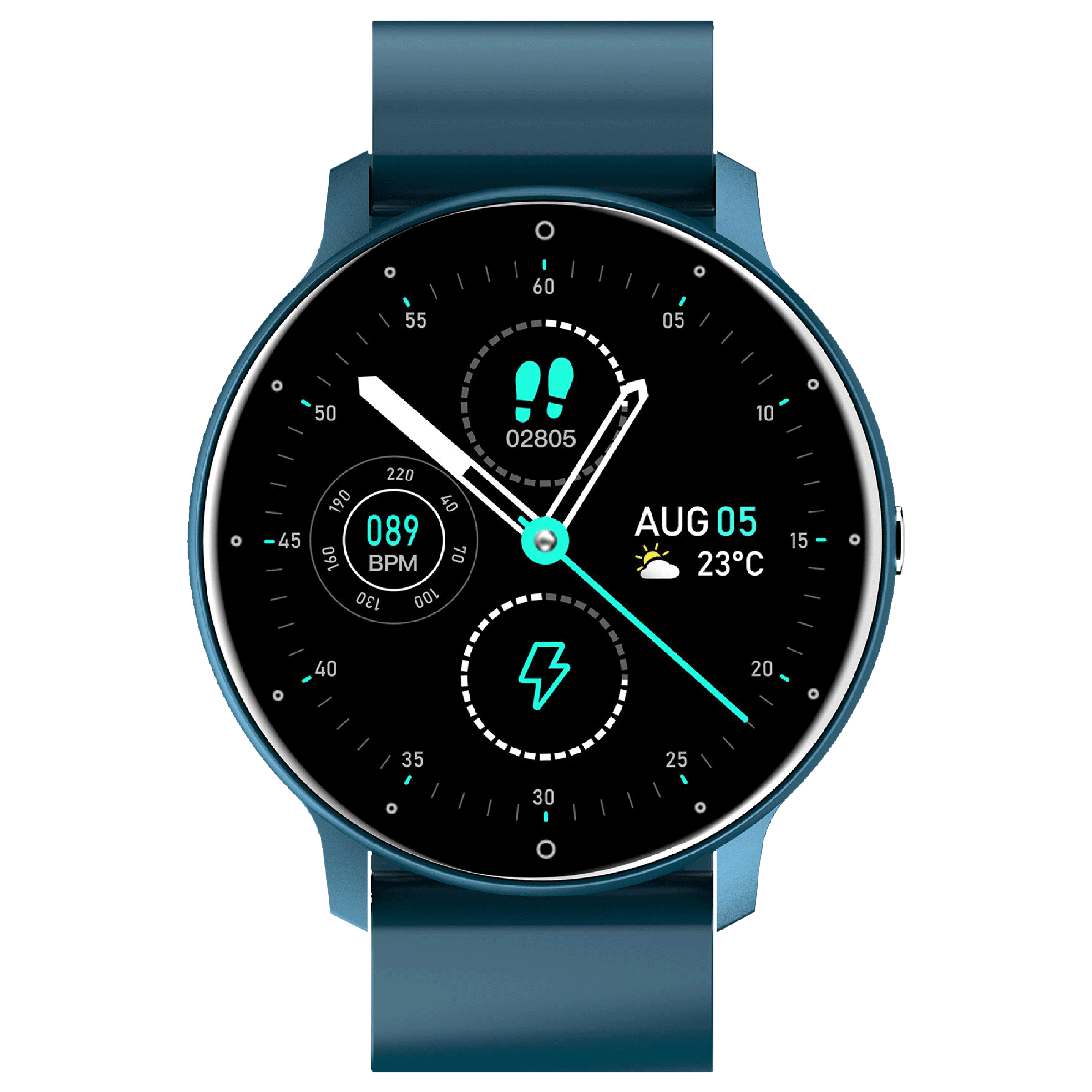 STYX KORE Smartwatch with Activity Tracker (32.51mm HD Display, IP67 Water Resistant, Blue Strap)_1