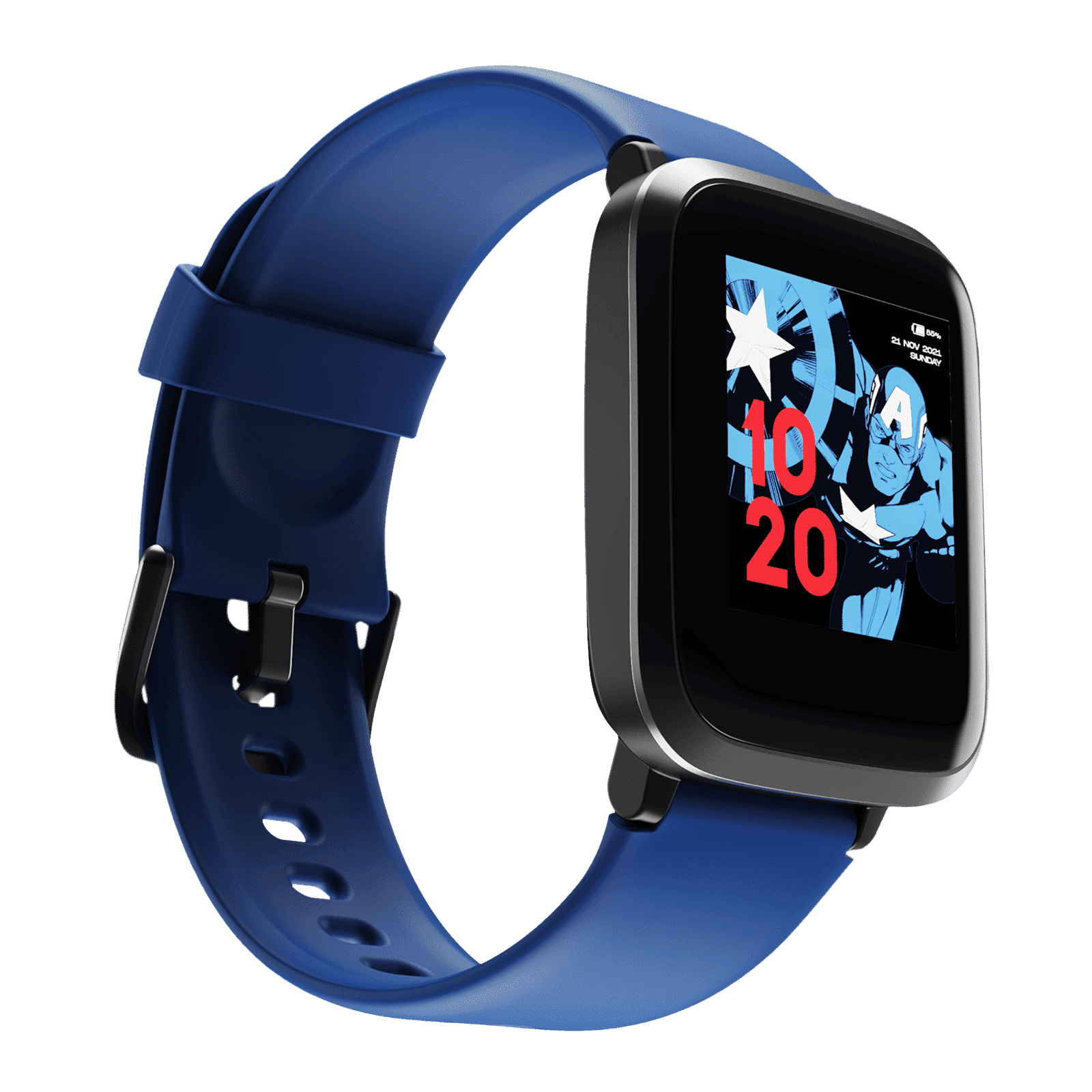 boAt Storm Captain America Marvel Edition Smartwatch with Health Monitoring (33mm 2.5D Curved Display, 5ATM Water Resistant, Captain's Blue Strap)_4
