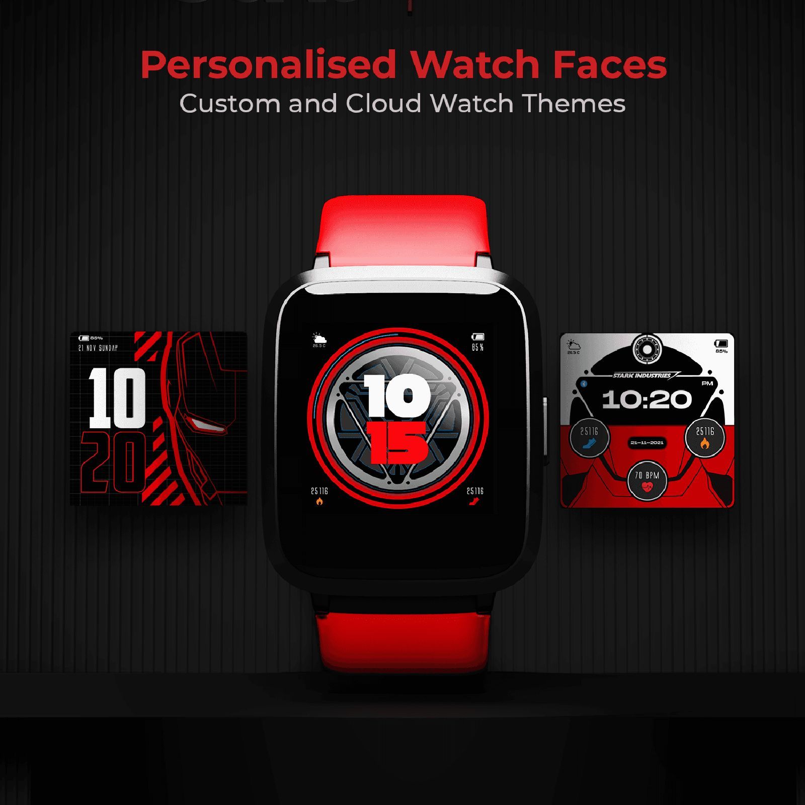 boAt Storm Iron Man Marvel Smartwatch with Health Monitoring (33mm 2.5D Curved Display, 5ATM Water Resistant, Stark Red Strap)_8