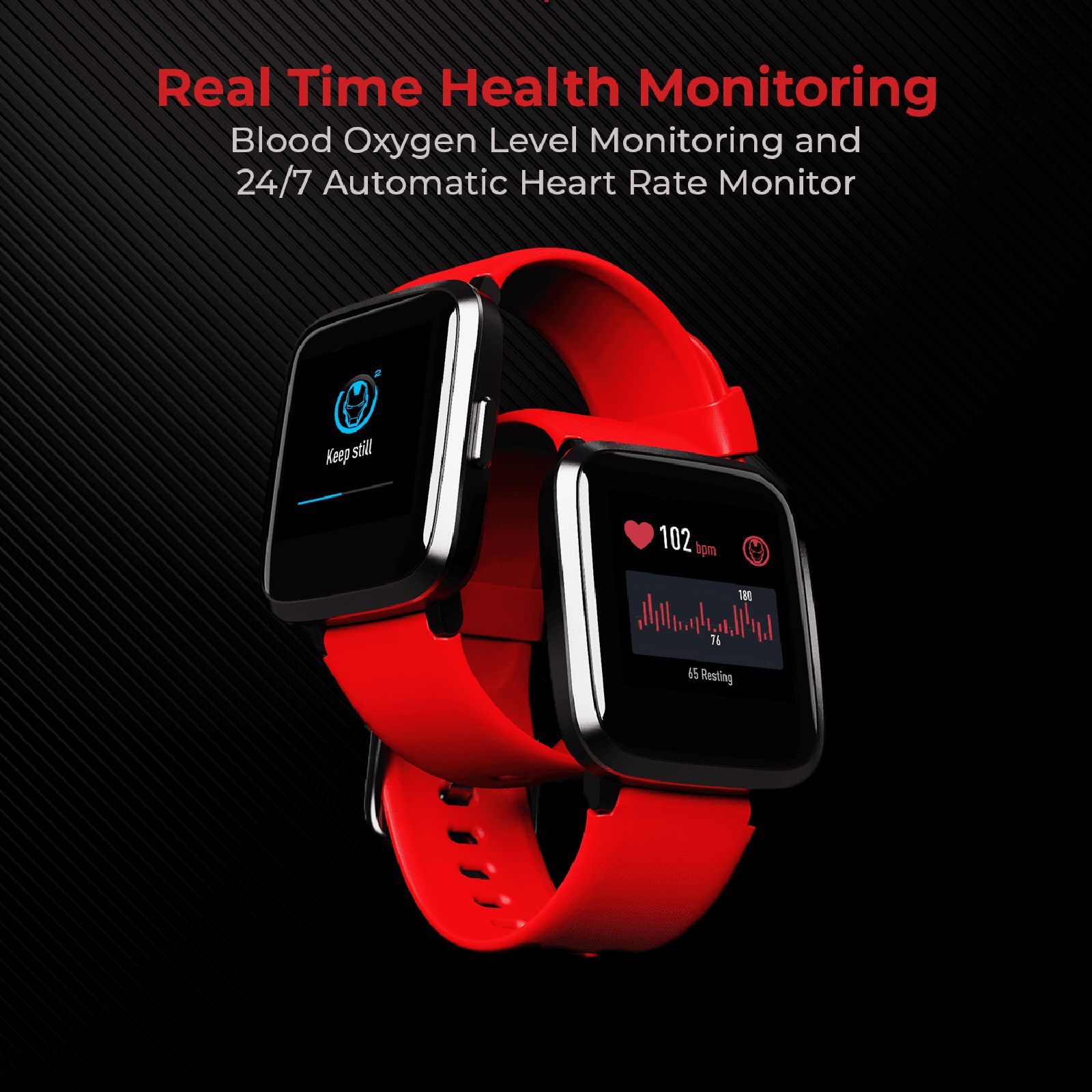 boAt Storm Iron Man Marvel Smartwatch with Health Monitoring (33mm 2.5D Curved Display, 5ATM Water Resistant, Stark Red Strap)_9