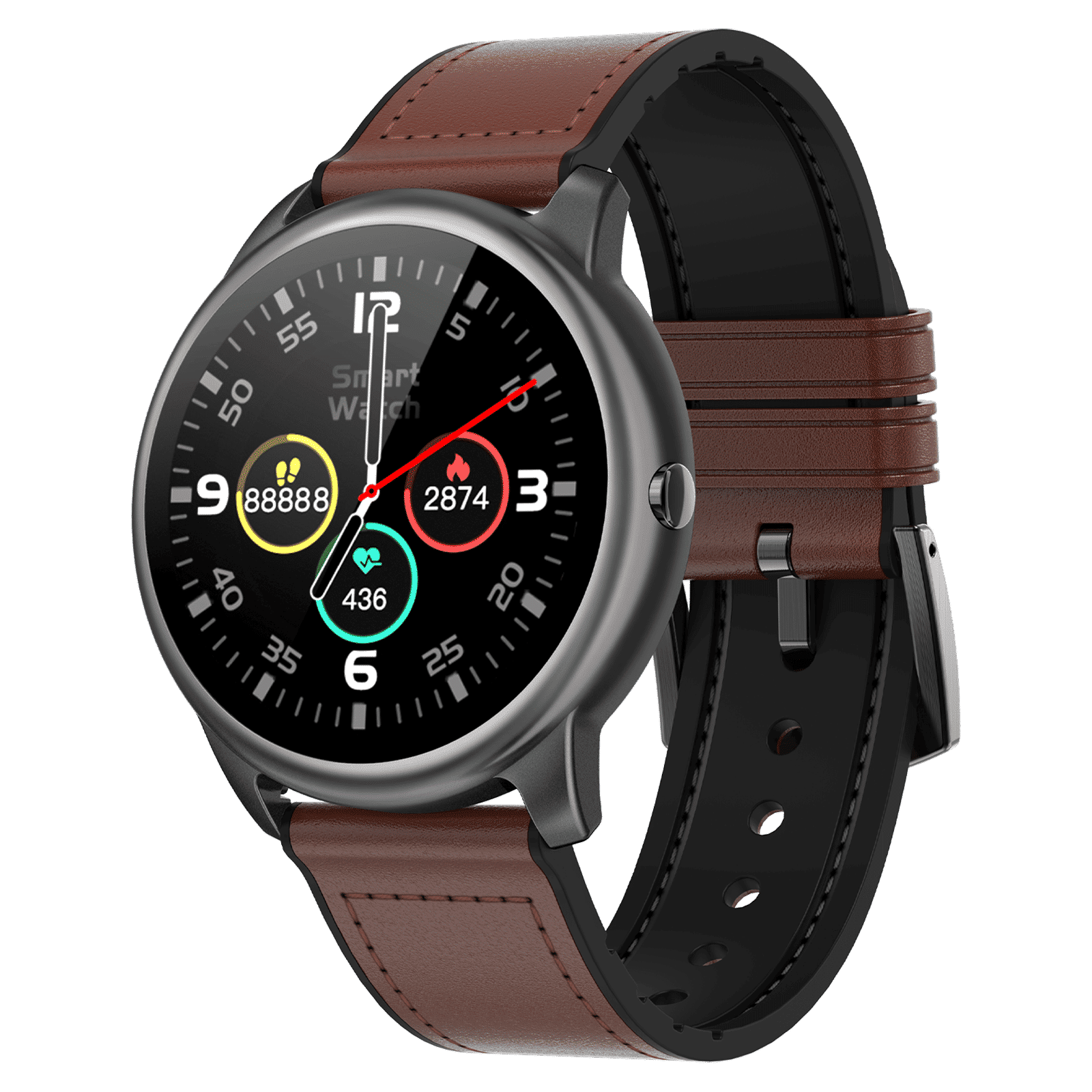 CROSSBEATS Orbit Smartwatch with Bluetooth Calling (33.02mm with IPS Display, IP68 Waterproof, Graphite Black Strap)_4