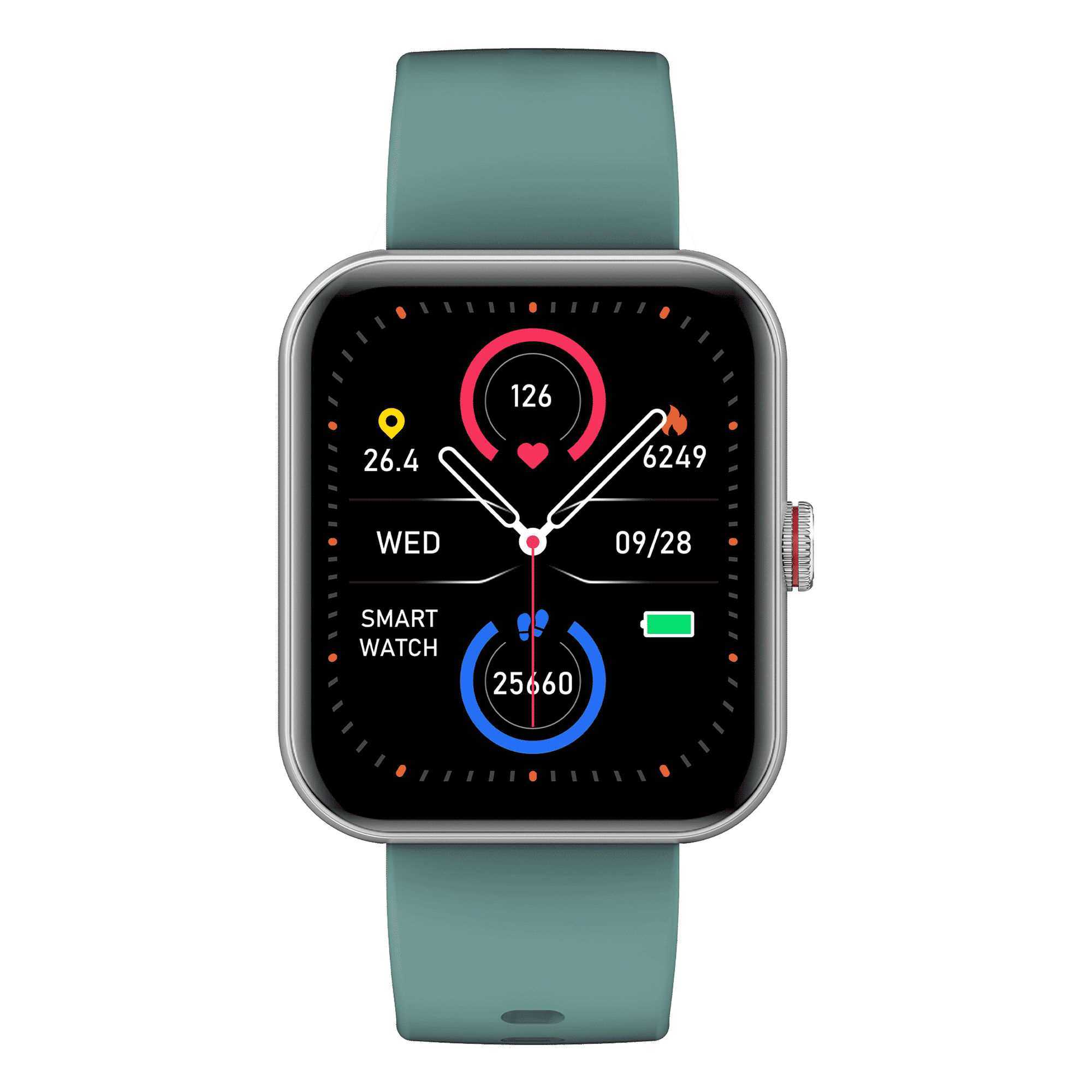 CROSSBEATS Ignite Smartwatch with Bluetooth Calling (43.18mm with IPS Display, IP67 Water Resistant, Green Strap)_1