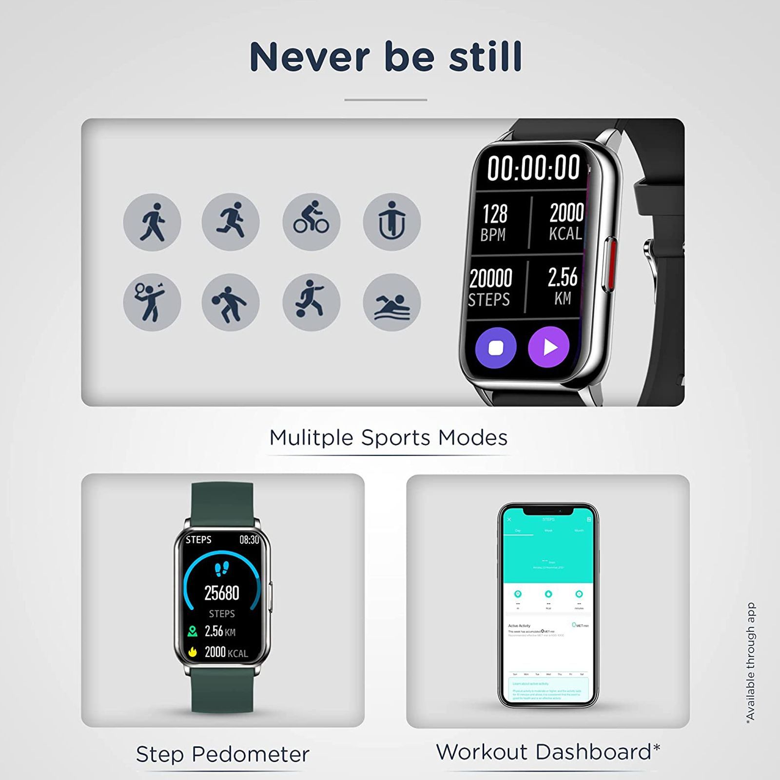 pebble Aspire Smartwatch with Female Cycle Tracker (1.57 Inch 2.5HD Curved Screen TFT-LCD Display, 5ATM Waterproof, Black Strap)_5