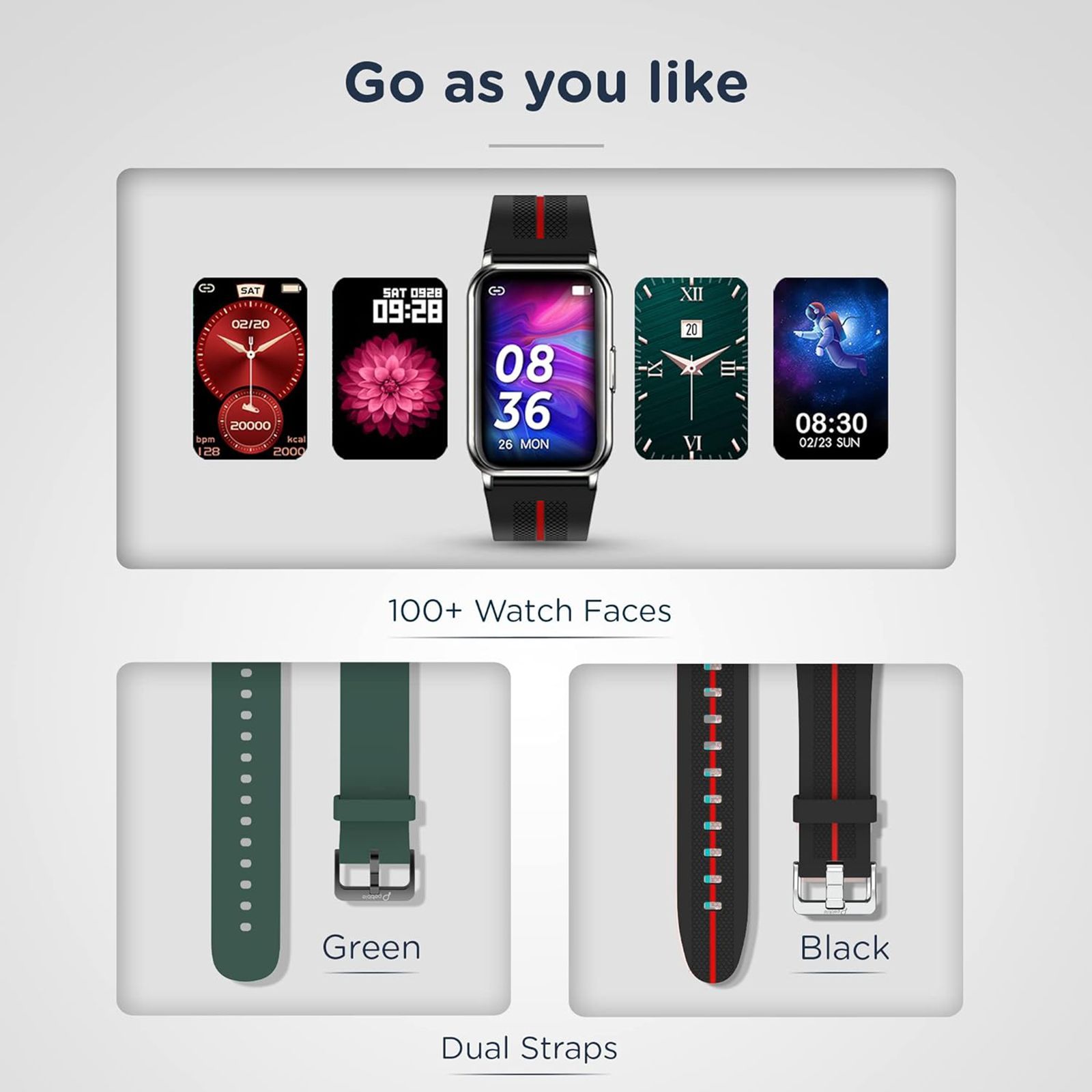 pebble Aspire Smartwatch with Female Cycle Tracker (1.57 Inch 2.5HD Curved Screen TFT-LCD Display, 5ATM Waterproof, Black Strap)_7