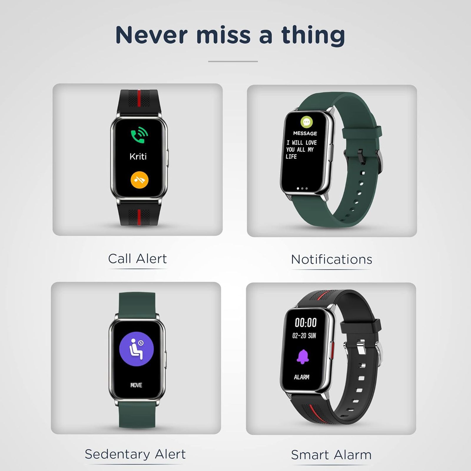 pebble Aspire Smartwatch with Female Cycle Tracker (1.57 Inch 2.5HD Curved Screen TFT-LCD Display, 5ATM Waterproof, Black Strap)_9