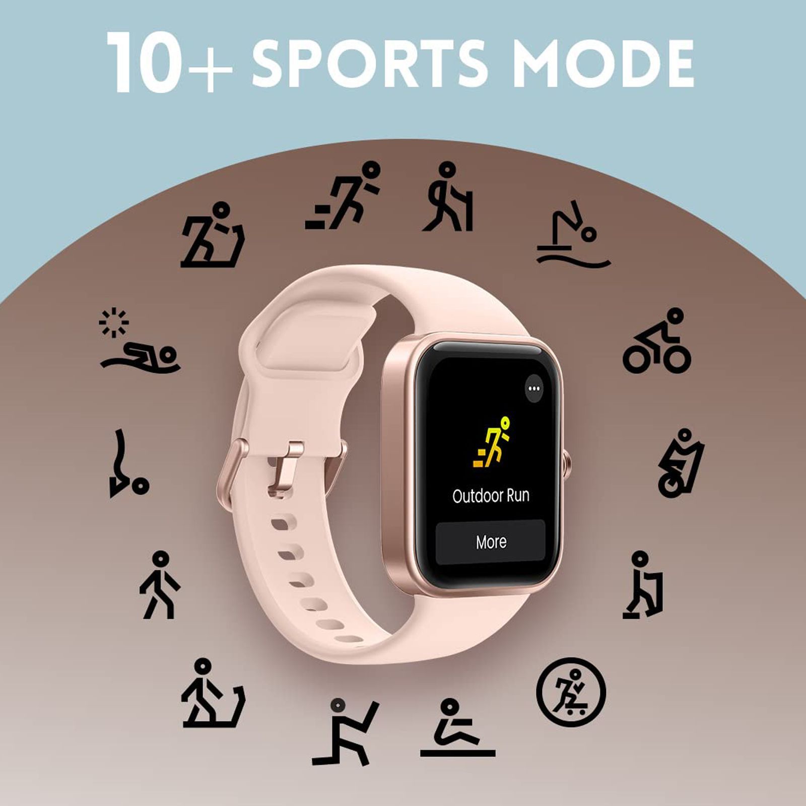 fastrack Reflex Vox Smartwatch with Activity Tracker (42.92mm HD Display, 5ATM Water Resistant, Pink Strap)_9