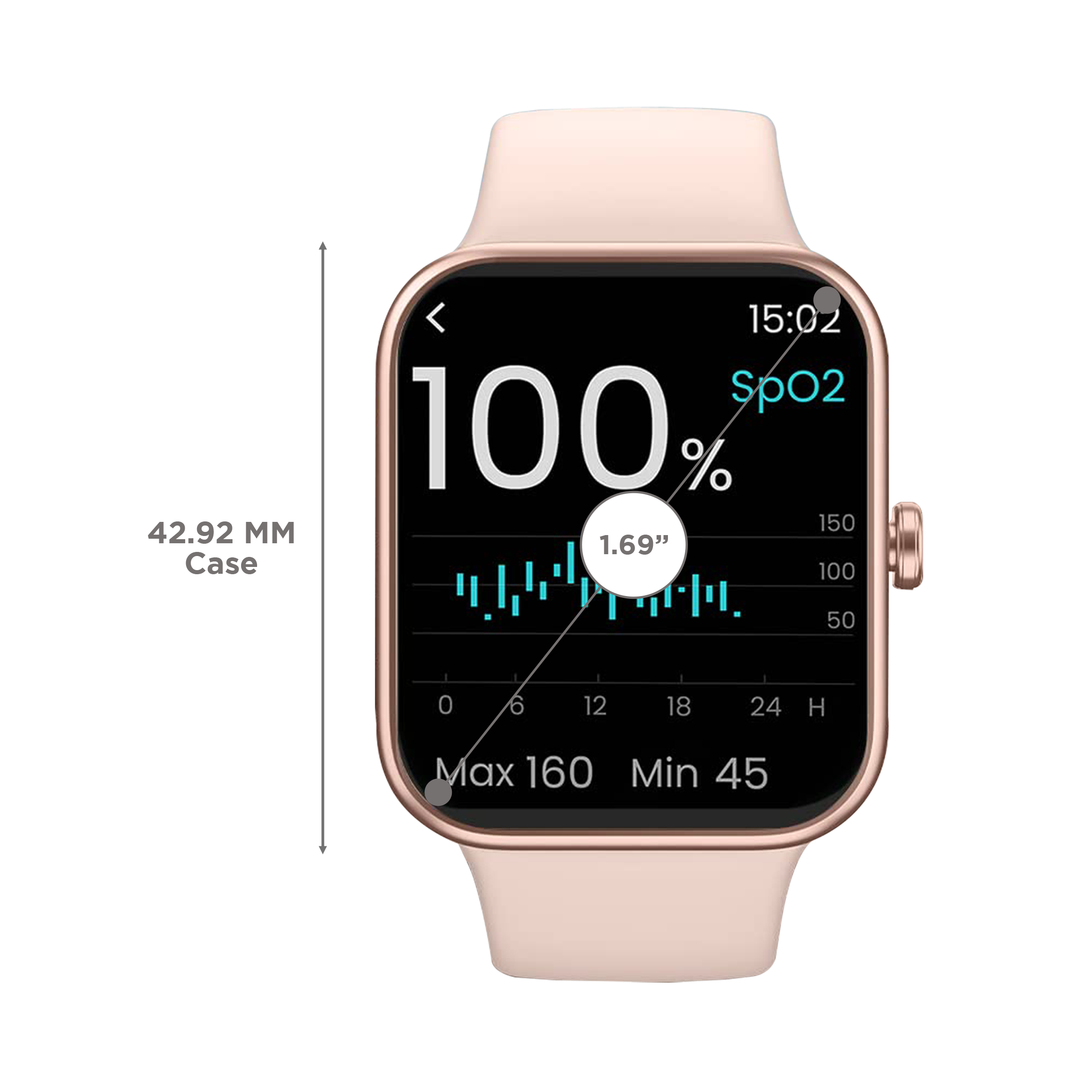 fastrack Reflex Vox Smartwatch with Activity Tracker (42.92mm HD Display, 5ATM Water Resistant, Pink Strap)_3