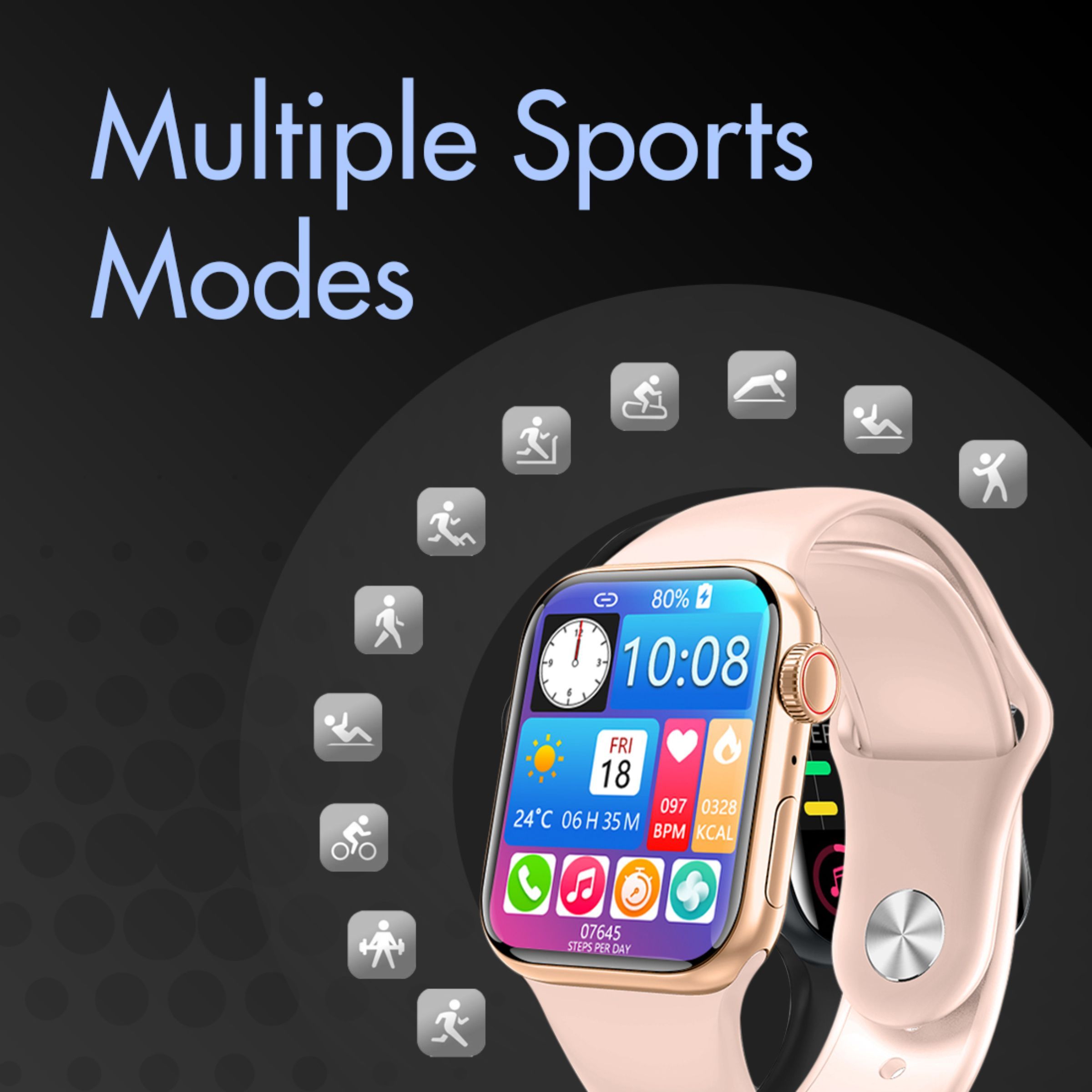 I KALL W3 Smartwatch with Bluetooth Calling (43.68mm HD Display, IP67 Waterproof, Gold Strap)_5