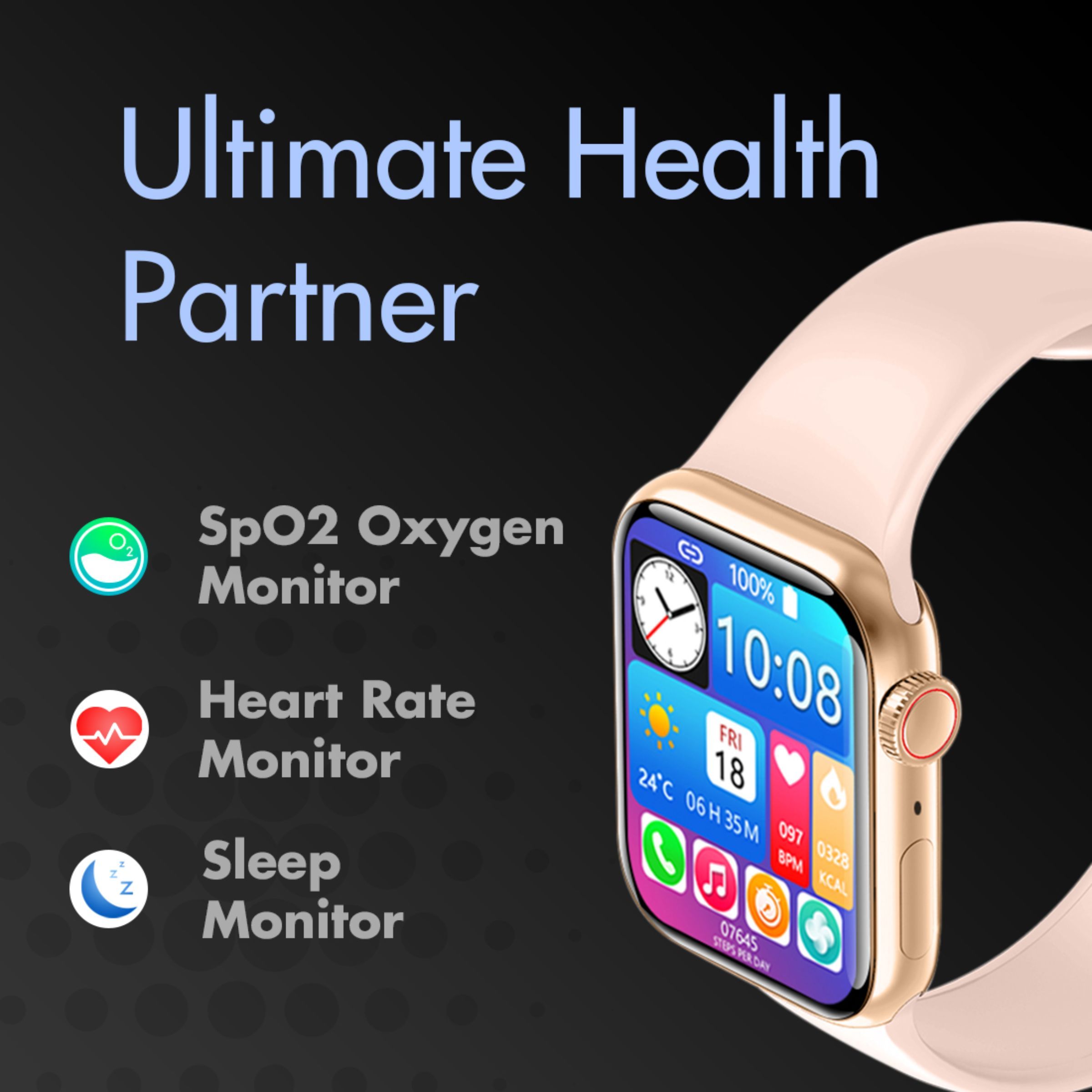 I KALL W3 Smartwatch with Bluetooth Calling (43.68mm HD Display, IP67 Waterproof, Gold Strap)_6