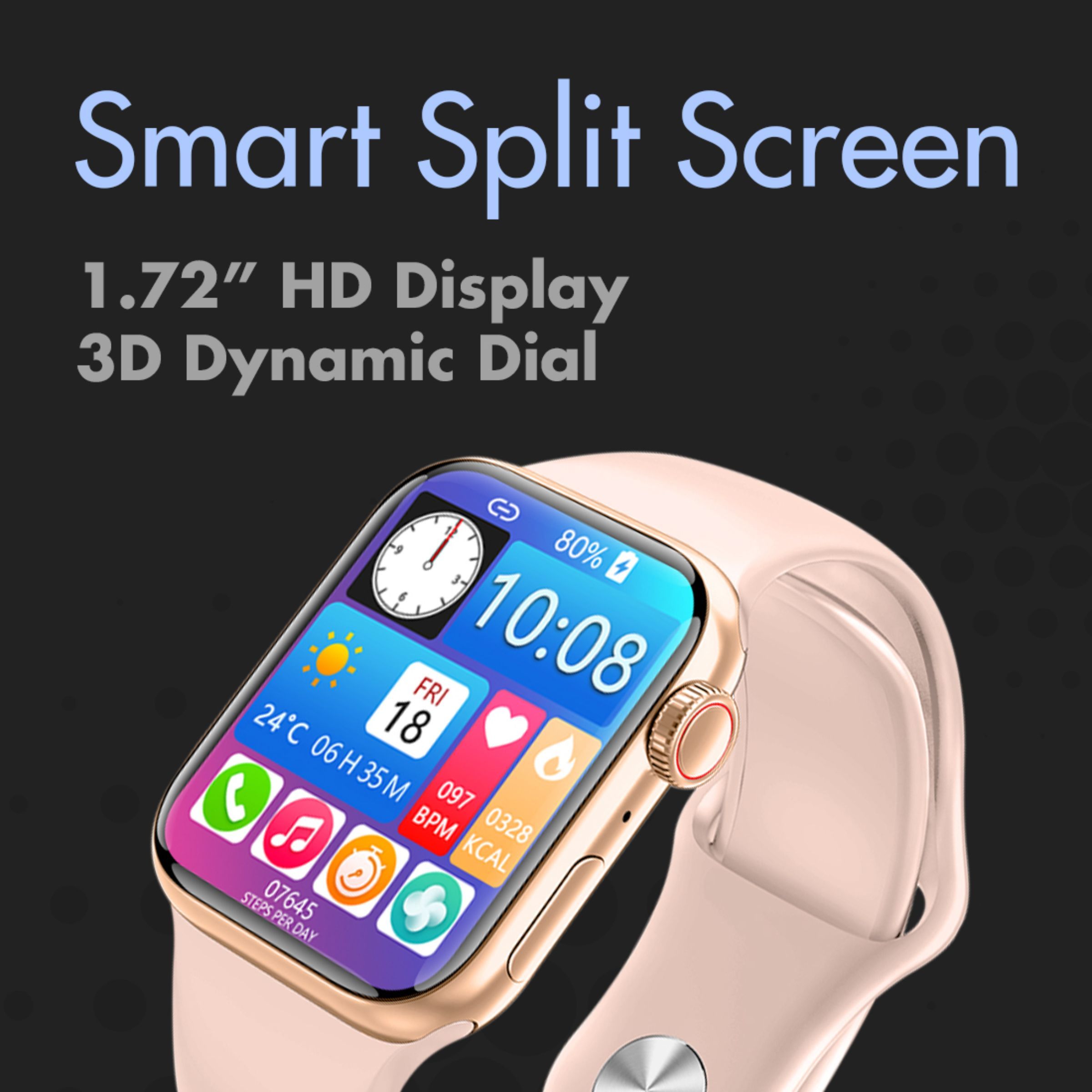 I KALL W3 Smartwatch with Bluetooth Calling (43.68mm HD Display, IP67 Waterproof, Gold Strap)_8