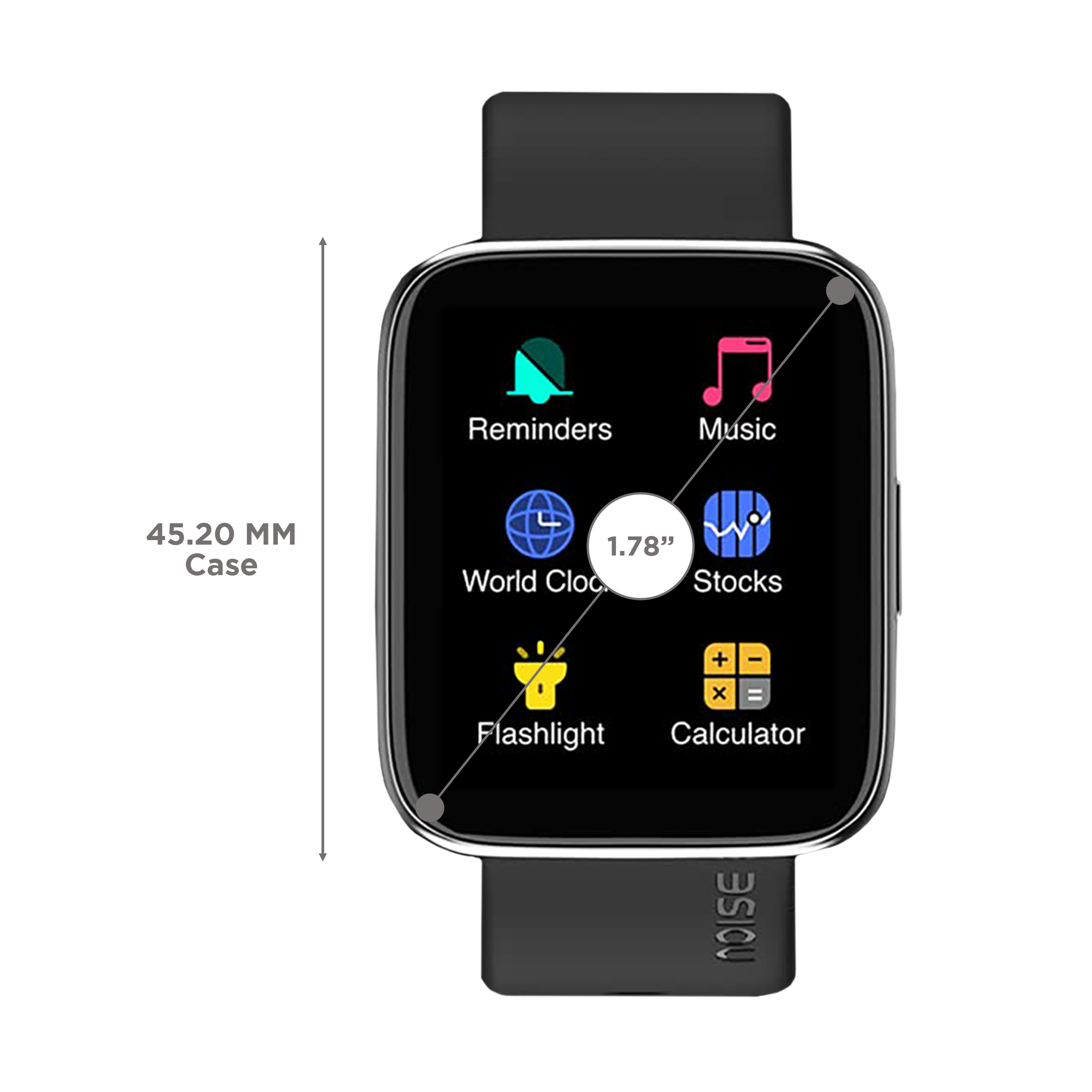 noise ColorFit Ultra 2 Smartwatch with Activity Tracker (45.2mm AMOLED Display, IP68 Water Resistant, Jet Black Strap)_3