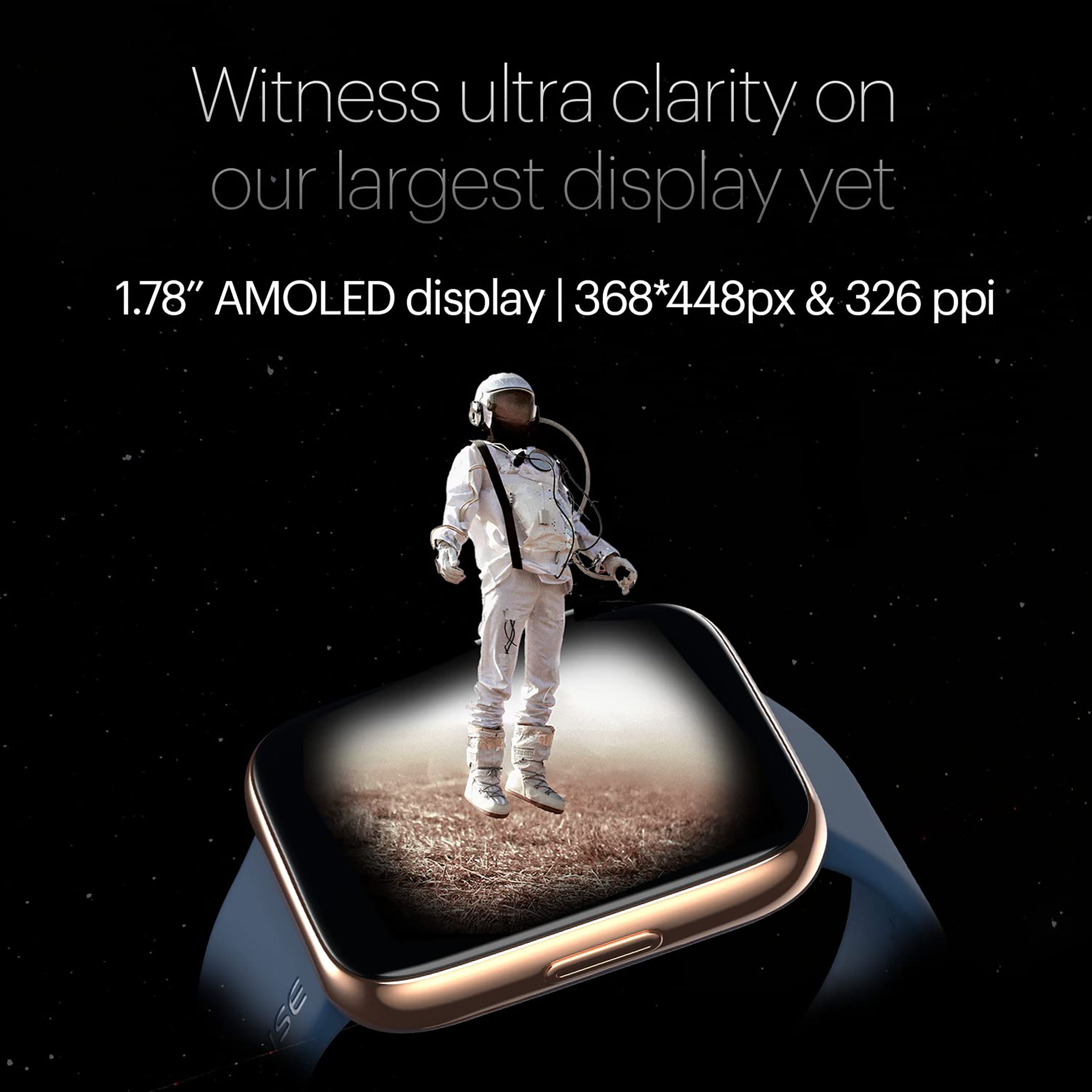 noise ColorFit Ultra 2 Smartwatch with Activity Tracker (45.2mm AMOLED Display, IP68 Water Resistant, Navy Gold Strap)_4